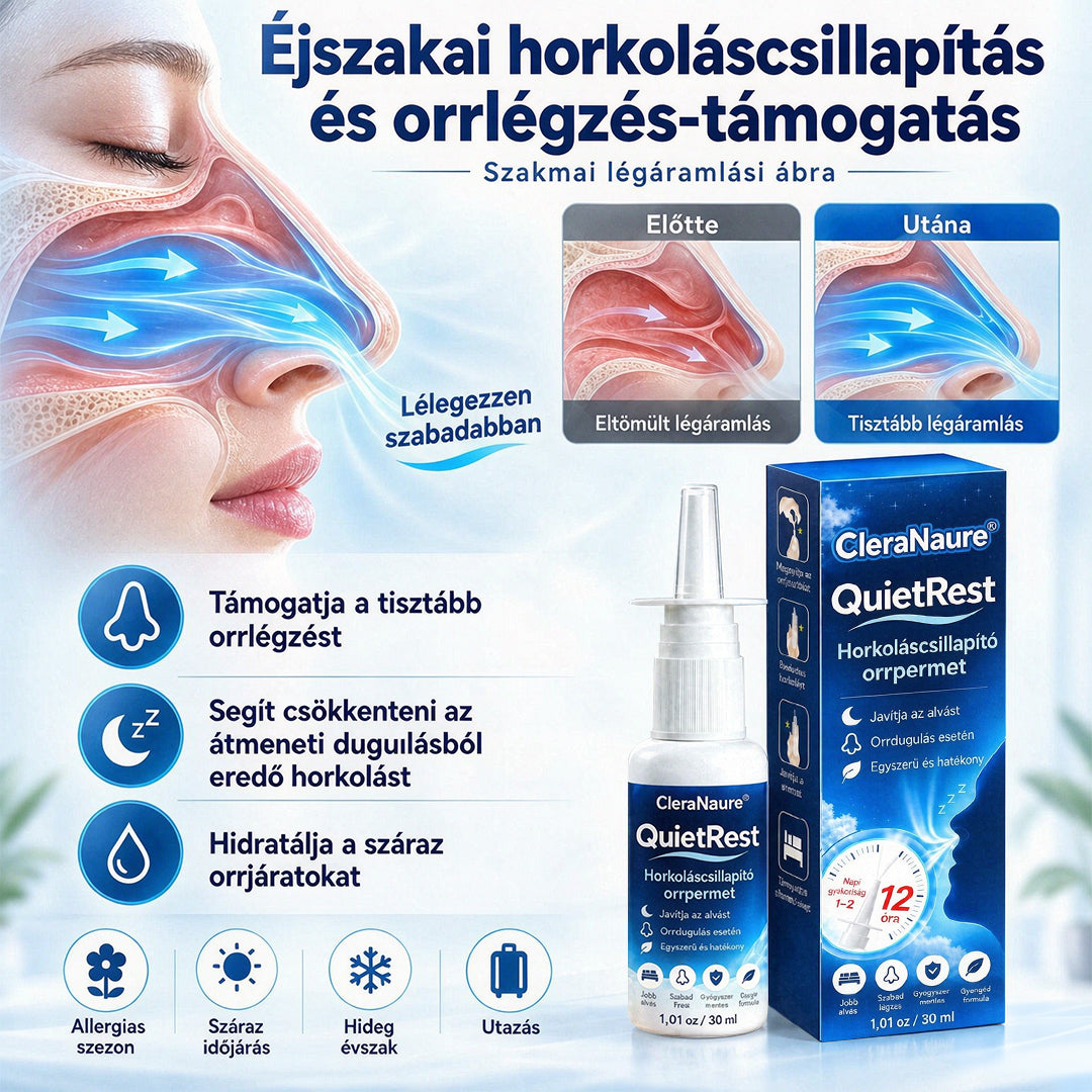 🥇CleraNaure® QuietRest horkoláscsökkentő orrspray