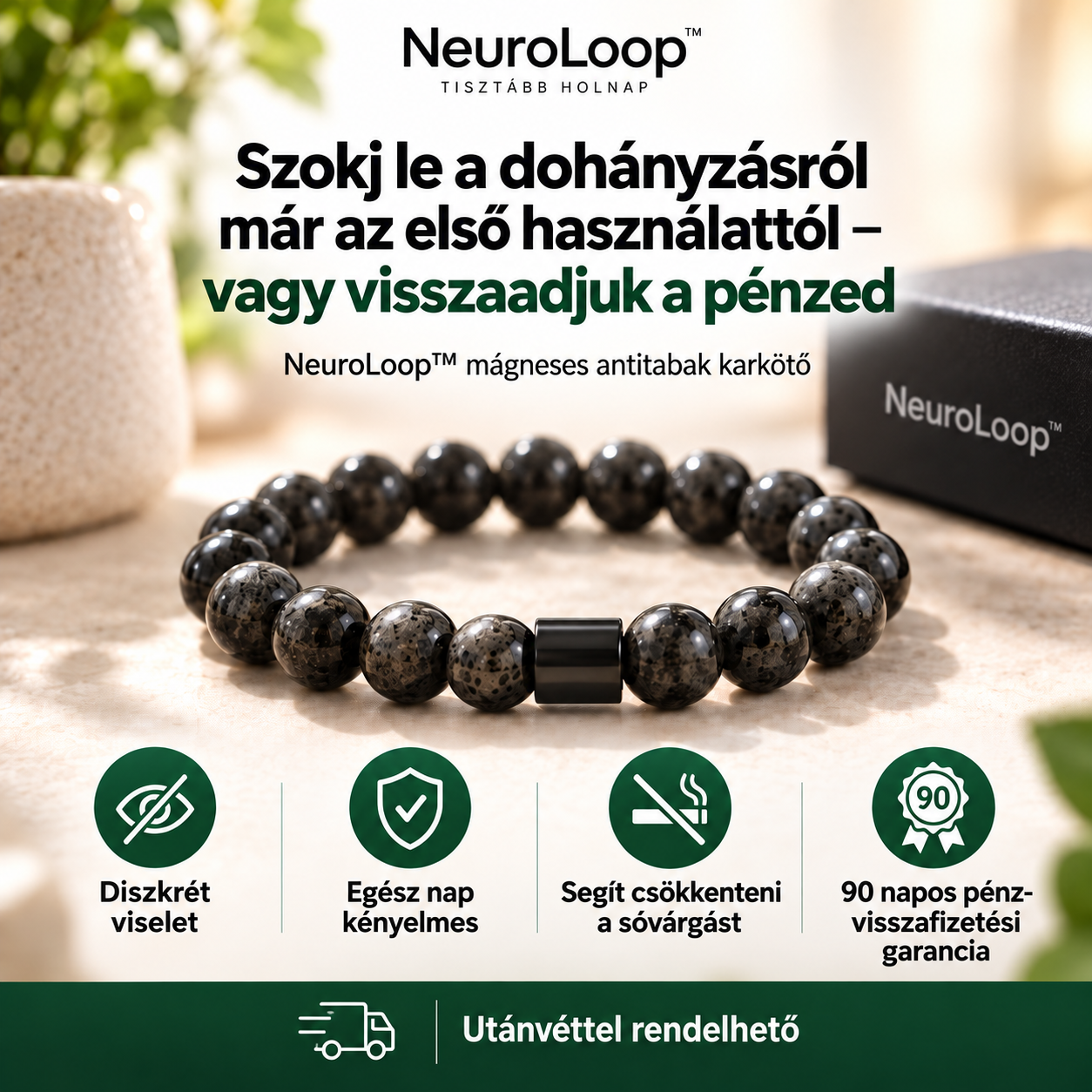 NeuroLoop™ – Hagyd abba a dohányzást már 4 nap alatt, és szabadulj meg a sóvárgástól végleg. Anti Smoking Bracelet