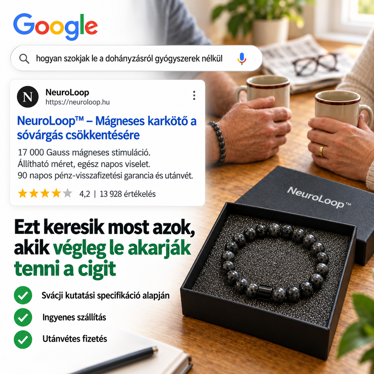 NeuroLoop™ – Hagyd abba a dohányzást már 4 nap alatt, és szabadulj meg a sóvárgástól végleg. Anti Smoking Bracelet