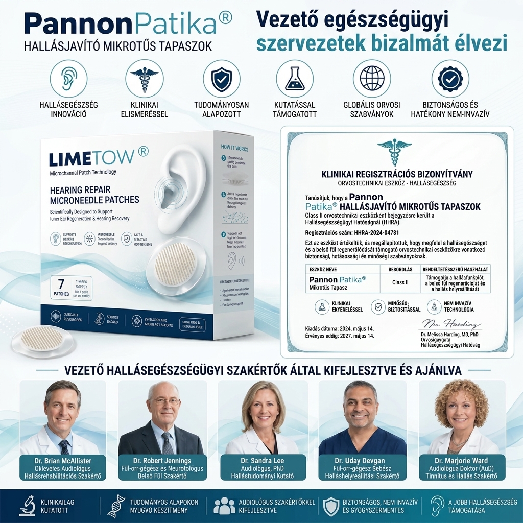 Pannon Patika® HALLÁSHELYREÁLLÍTÓ MIKROTŰ TAPASZOK ✅ Célzott támogatás hallásvesztés, fülzúgás (tinnitus), fülgyulladások, egyensúlyzavarok és a korral járó hallásromlás esetén.