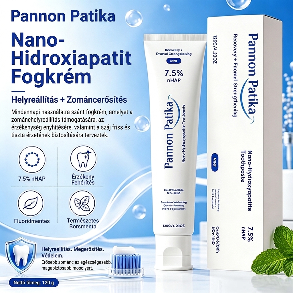 Nano-hidroxiapatit fogkrém – fogfehérítés és érzékeny fogak enyhítése 🪥