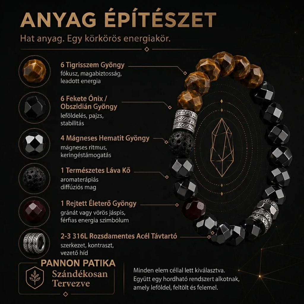 Pannon Patika™ Férfi Fókusz és Egyensúly Karkötő