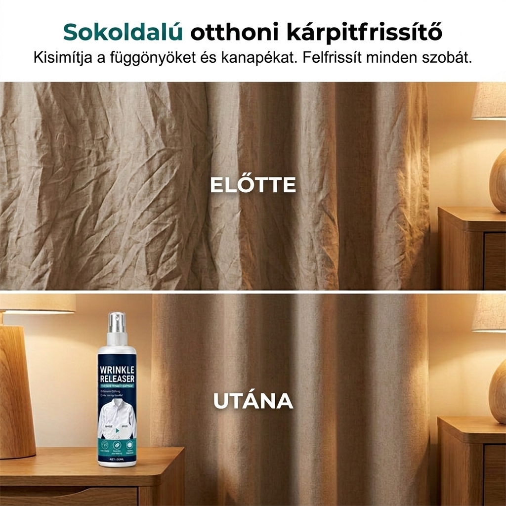 👔✨ Azonnali ránctalanítás – vasalás nélkül, utazáshoz kész, tapadásmentes és friss.