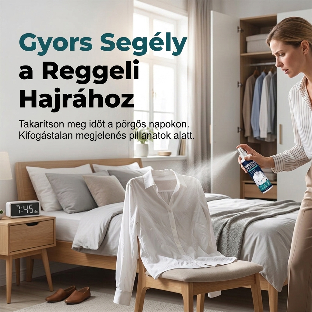 👔✨ Azonnali ránctalanítás – vasalás nélkül, utazáshoz kész, tapadásmentes és friss.