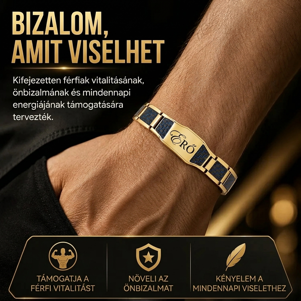 ✨🔥 Férfi erő- és vitalitáskarkötő 💯🎂 Emeld az energiádat, stílusodat és önbizalmadat