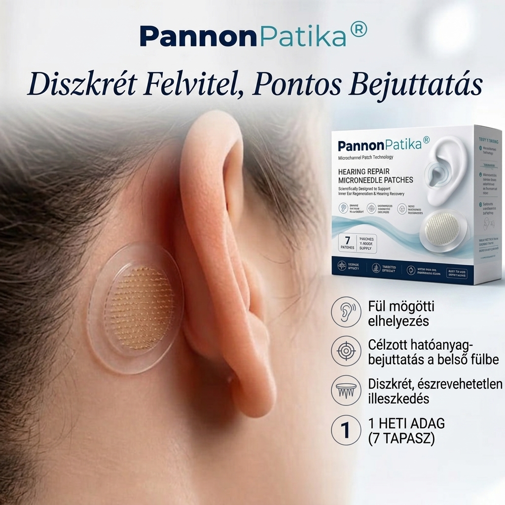 Pannon Patika® HALLÁSHELYREÁLLÍTÓ MIKROTŰ TAPASZOK ✅ Célzott támogatás hallásvesztés, fülzúgás (tinnitus), fülgyulladások, egyensúlyzavarok és a korral járó hallásromlás esetén.
