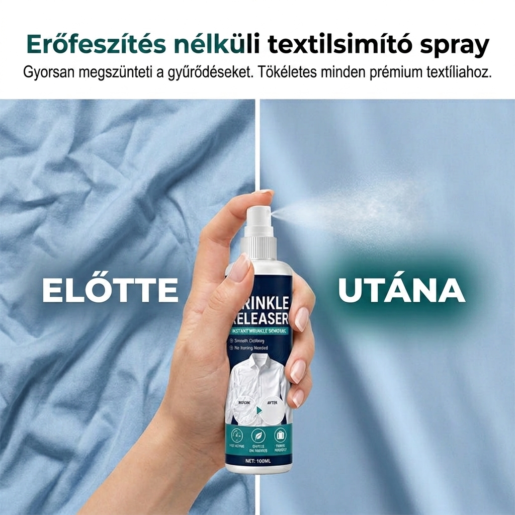 👔✨ Azonnali ránctalanítás – vasalás nélkül, utazáshoz kész, tapadásmentes és friss.