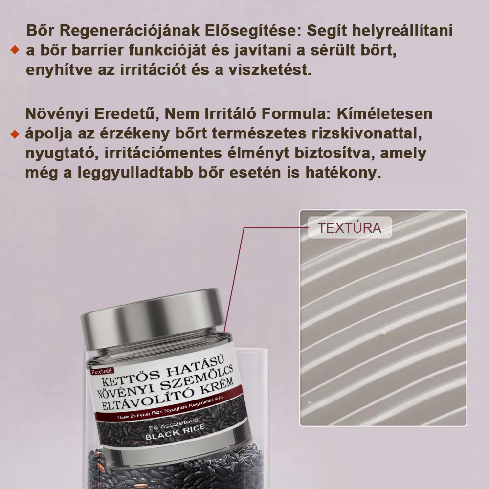 💥 Pureluxo® Fekete Rizses Bőrregeneráló Krém 👨‍⚕️ (Szemölcsök, bőrkinövések, foltok és hiperpigmentáció kezelésére)