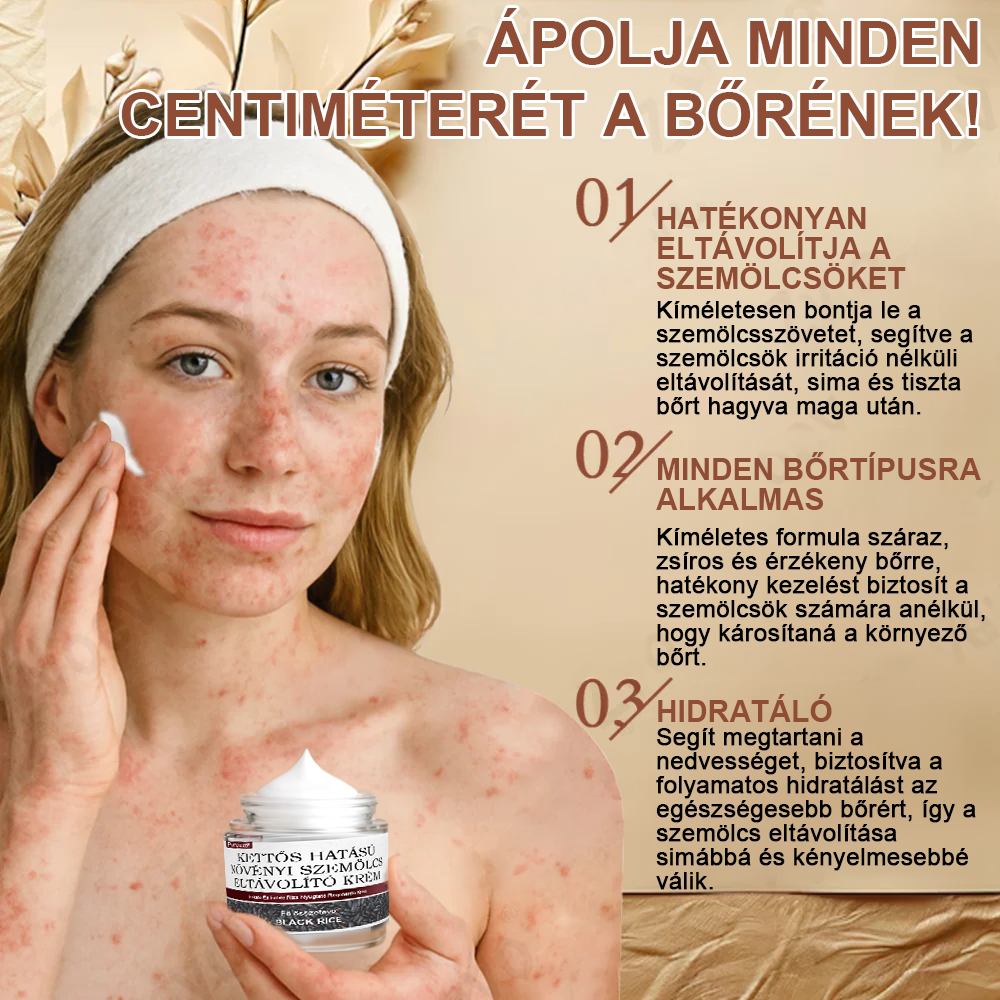 💥 Pureluxo® Fekete Rizses Bőrregeneráló Krém 👨‍⚕️ (Szemölcsök, bőrkinövések, foltok és hiperpigmentáció kezelésére)