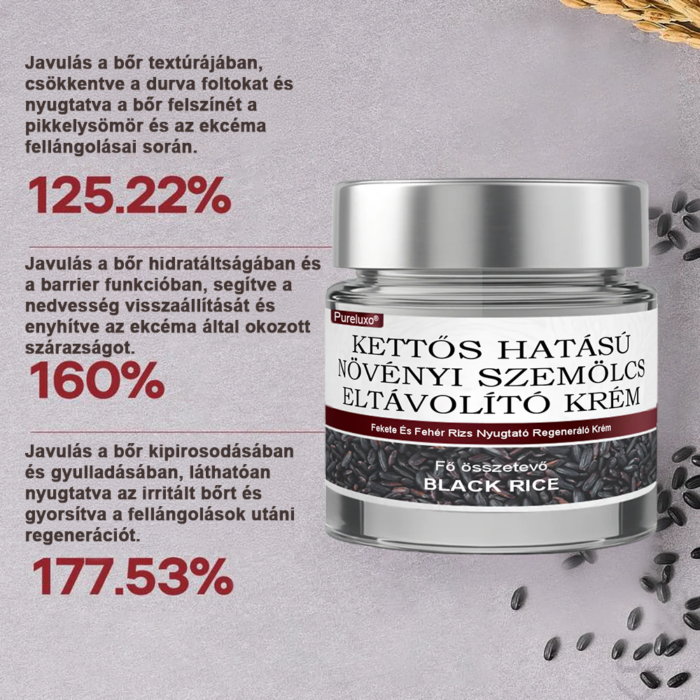 💥 Pureluxo® Fekete Rizses Bőrregeneráló Krém 👨‍⚕️ (Szemölcsök, bőrkinövések, foltok és hiperpigmentáció kezelésére)