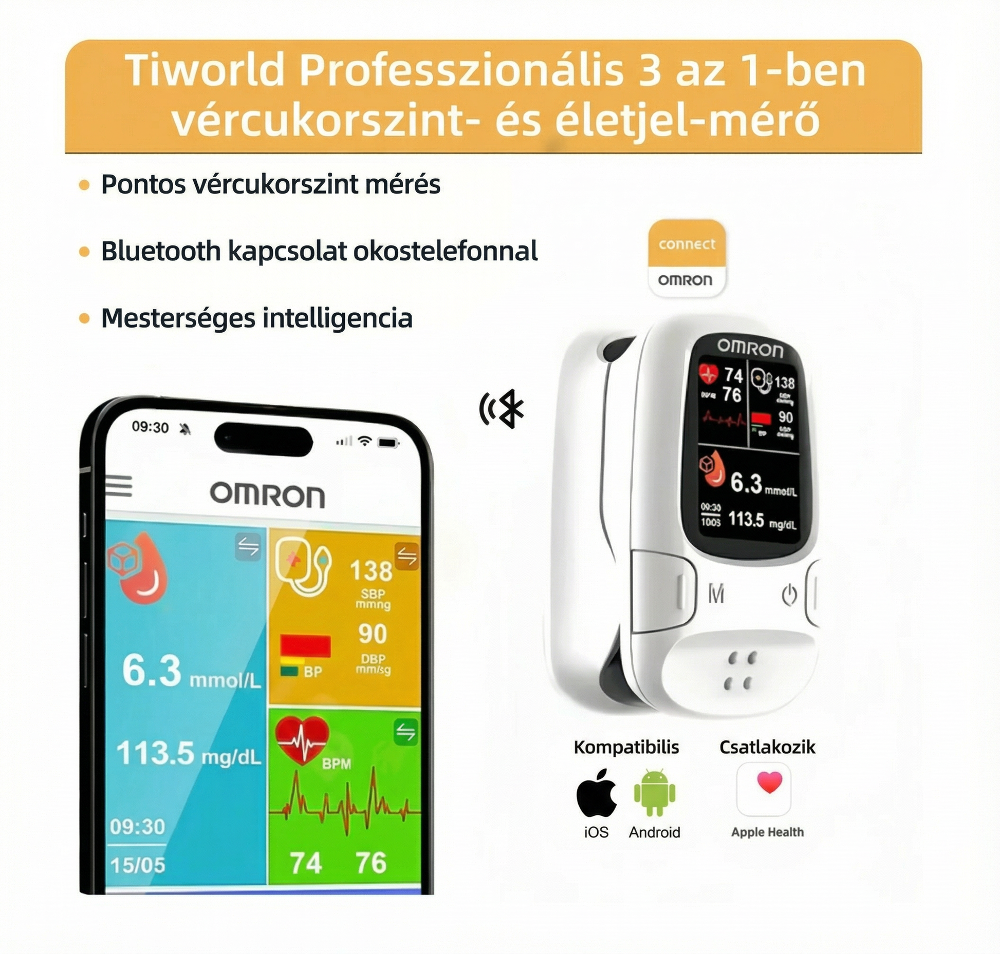👩‍⚕️A gyógyszertár ajánlása丨Omron™ 11in1 nem invazív vércukormérő – Tű nélkül, zsebben hordható. 🎁Első 50 rendeléshez rózsanyaklánc ingyen❤️❤️