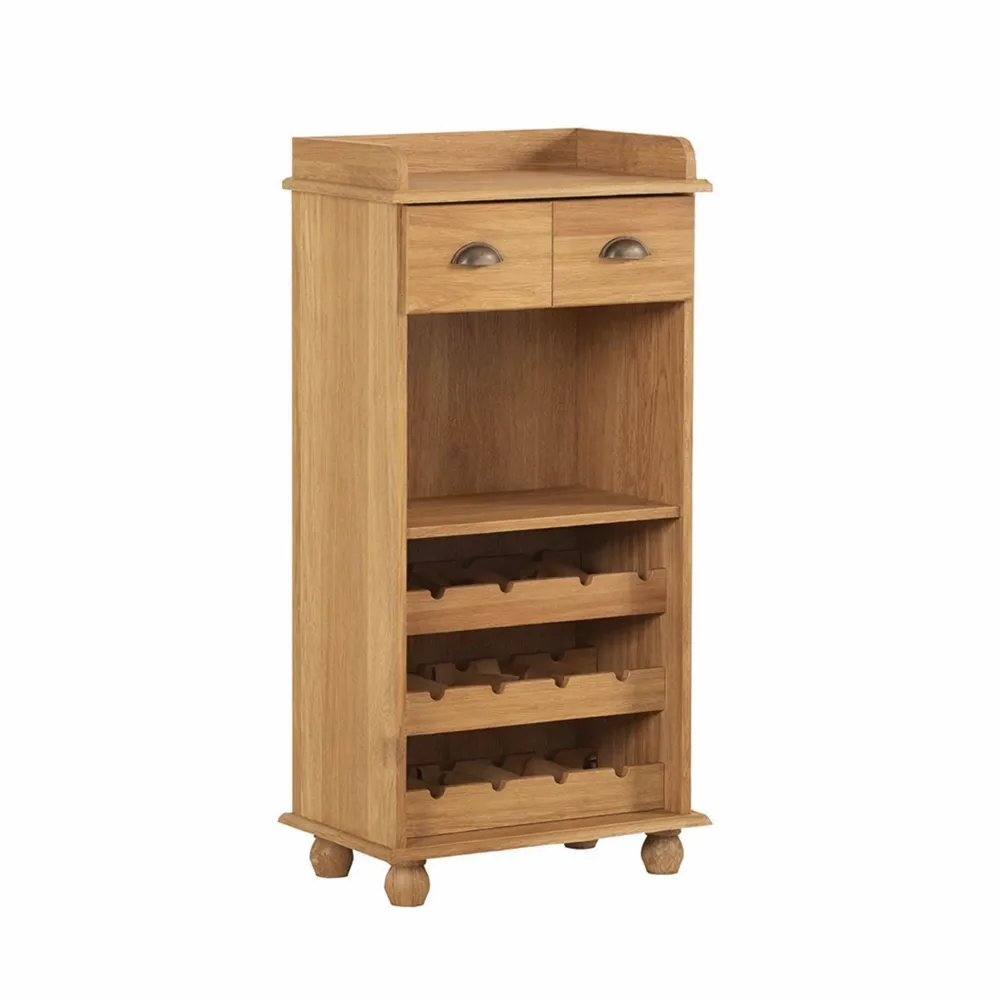 Massivholz Weinschrank Braun 57x37x114 cm