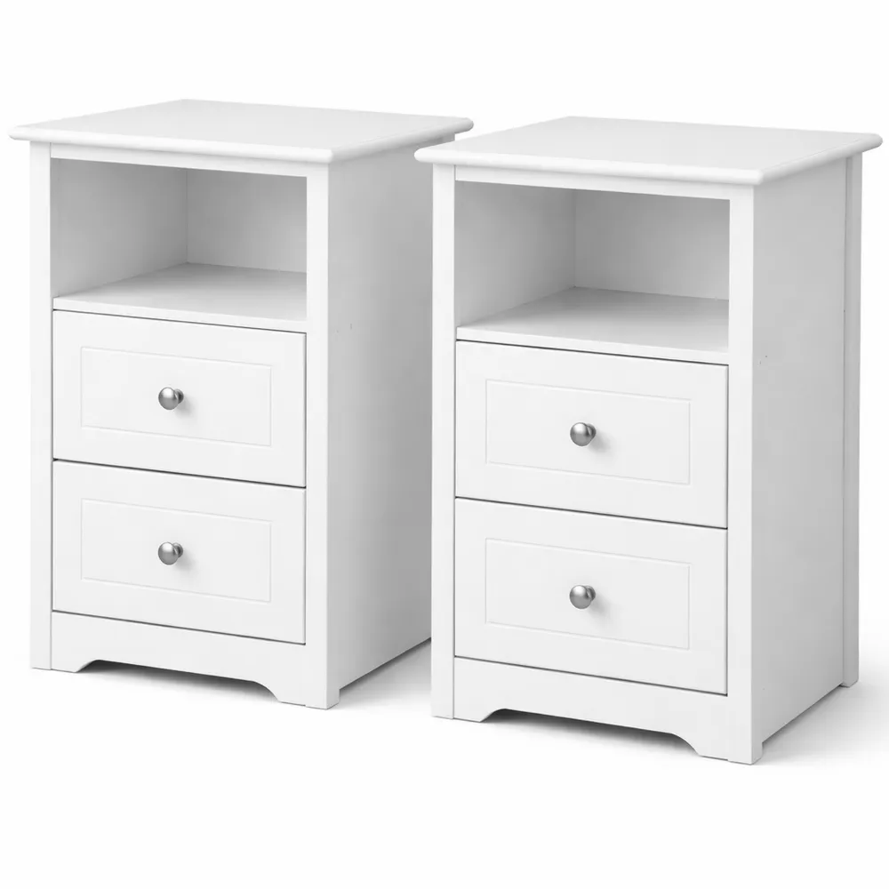 Praktischer Nachtschrank mit Schubladen und Ablagefach, 40 x 35 x 60 cm