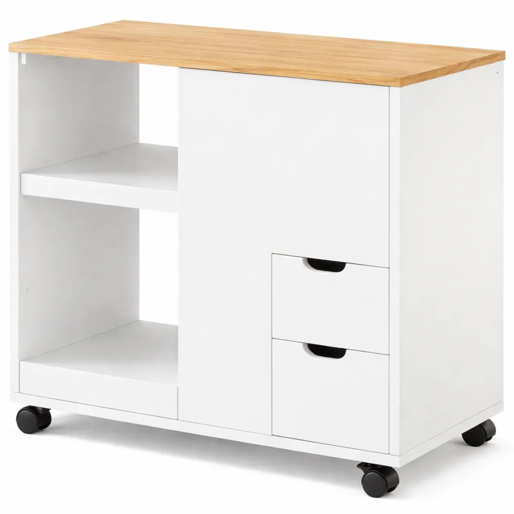 Moderner Rollwagen für Wohnzimmer – Schmaler Tisch mit Schubladen und Stauraum