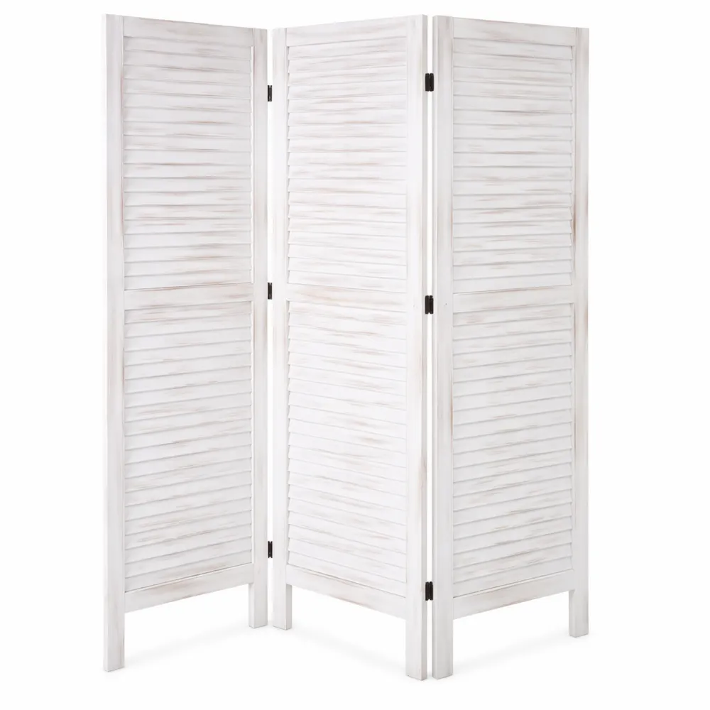Moderner Raumteiler aus Holz im Vintage-Stil, 170x120 cm, weiß
