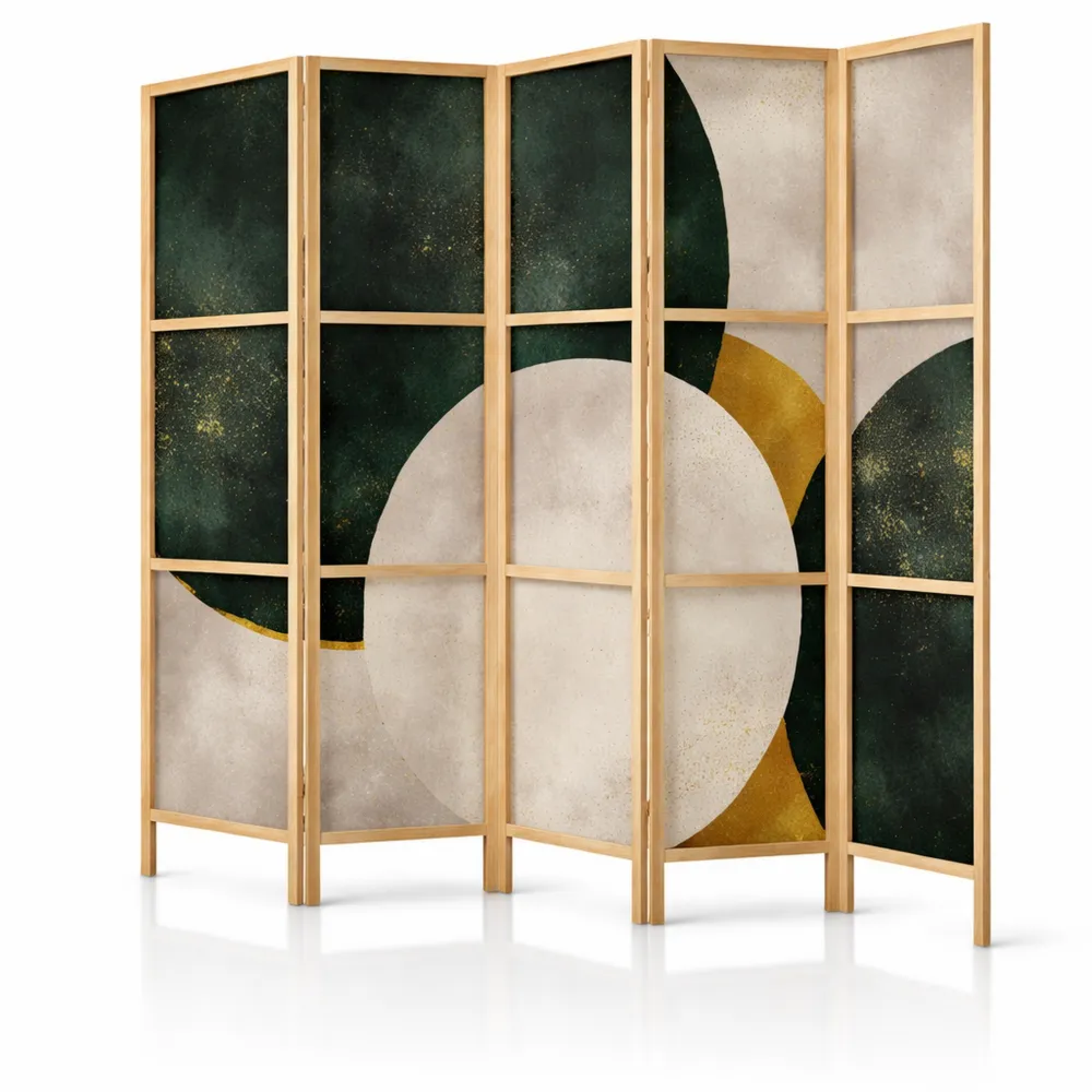 Orientalischer Holz-Raumteiler 225x172 cm, 5 Paneele, einseitig