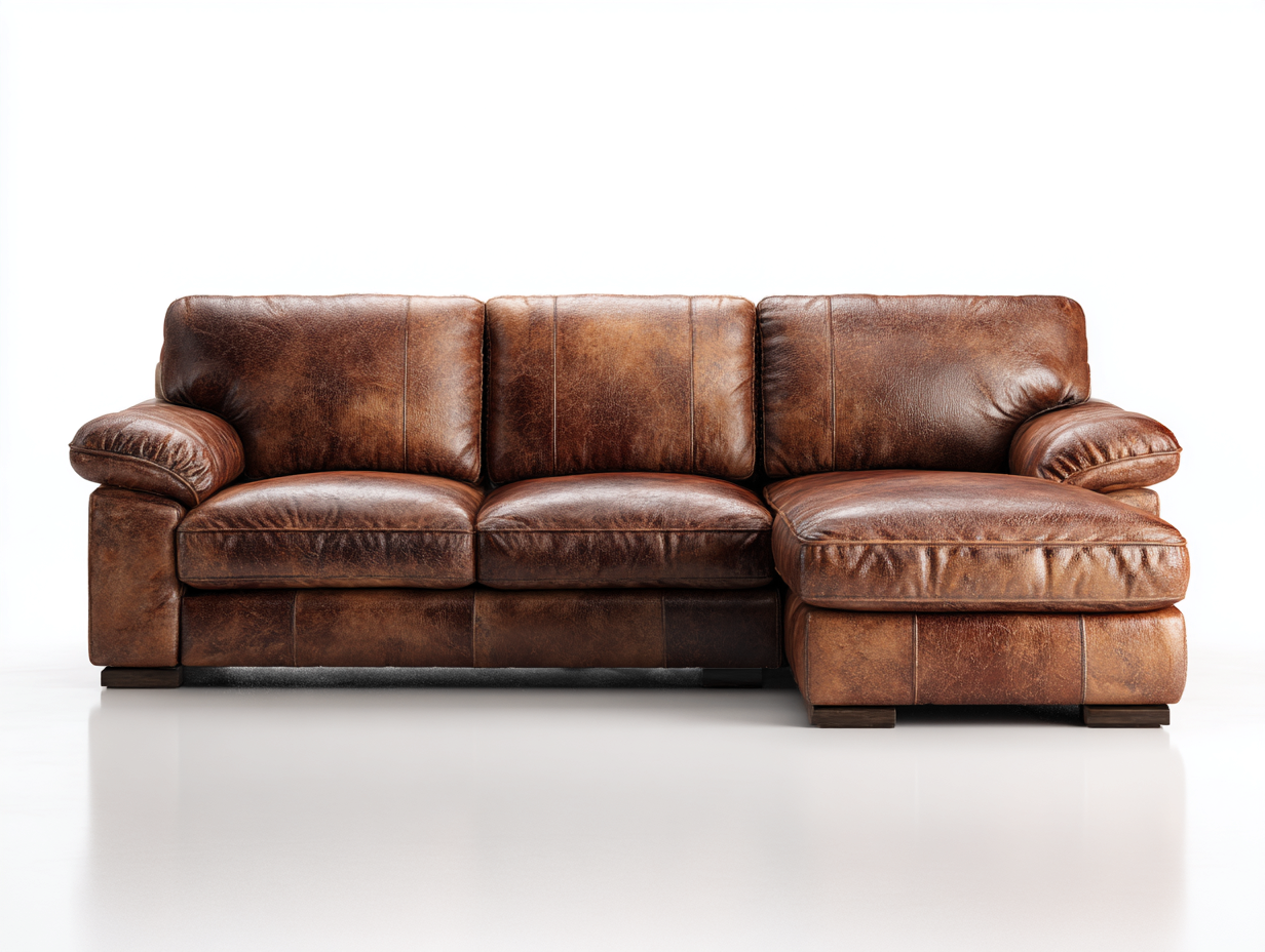Sofás rinconeros tapizado cuero sintético 255x165x88 cm - marrón - diseño clásico para salón-Nookgetlab