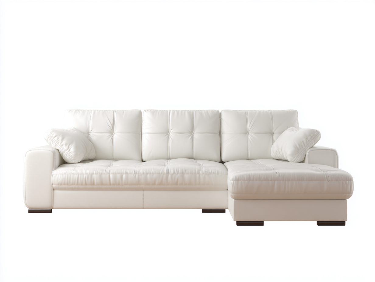 Sofás rinconeros tapizado cuero sintético 260x160x85 cm - blanco - chaise longue diseño moderno-Nookgetlab