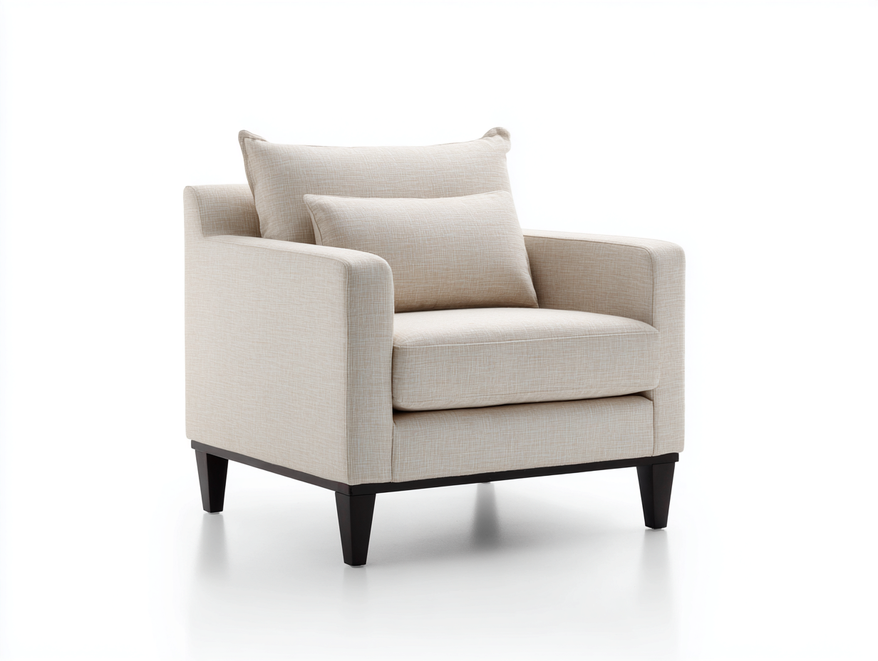 Sillones tapizado tela 80x78x85 cm beige patas madera - diseño moderno para salón-Nookgetlab