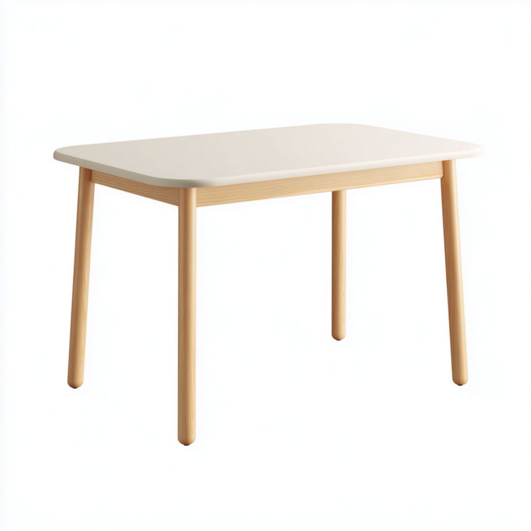 Stół prostokątny biały, drewno sosnowe i tworzywo sztuczne polipropylen-Sara Furniture