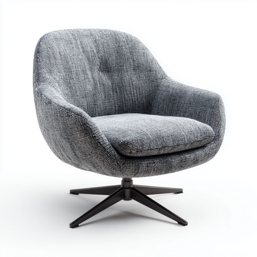 Obrotowe krzesło biurowe z tkaniny i metalu-Tampa Furniture