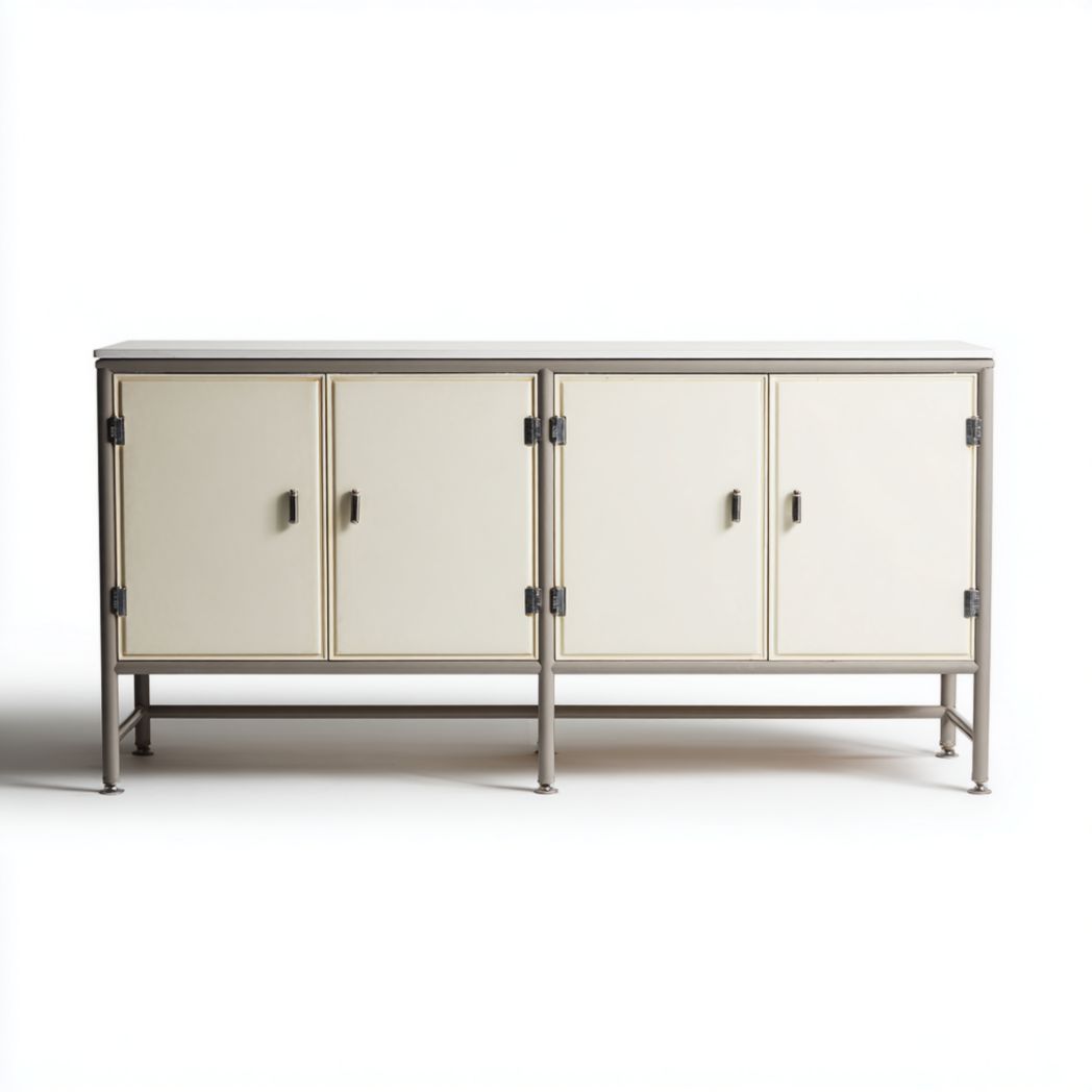 Komoda szafka z 4 drzwiami, stal malowana proszkowo-Tampa Furniture