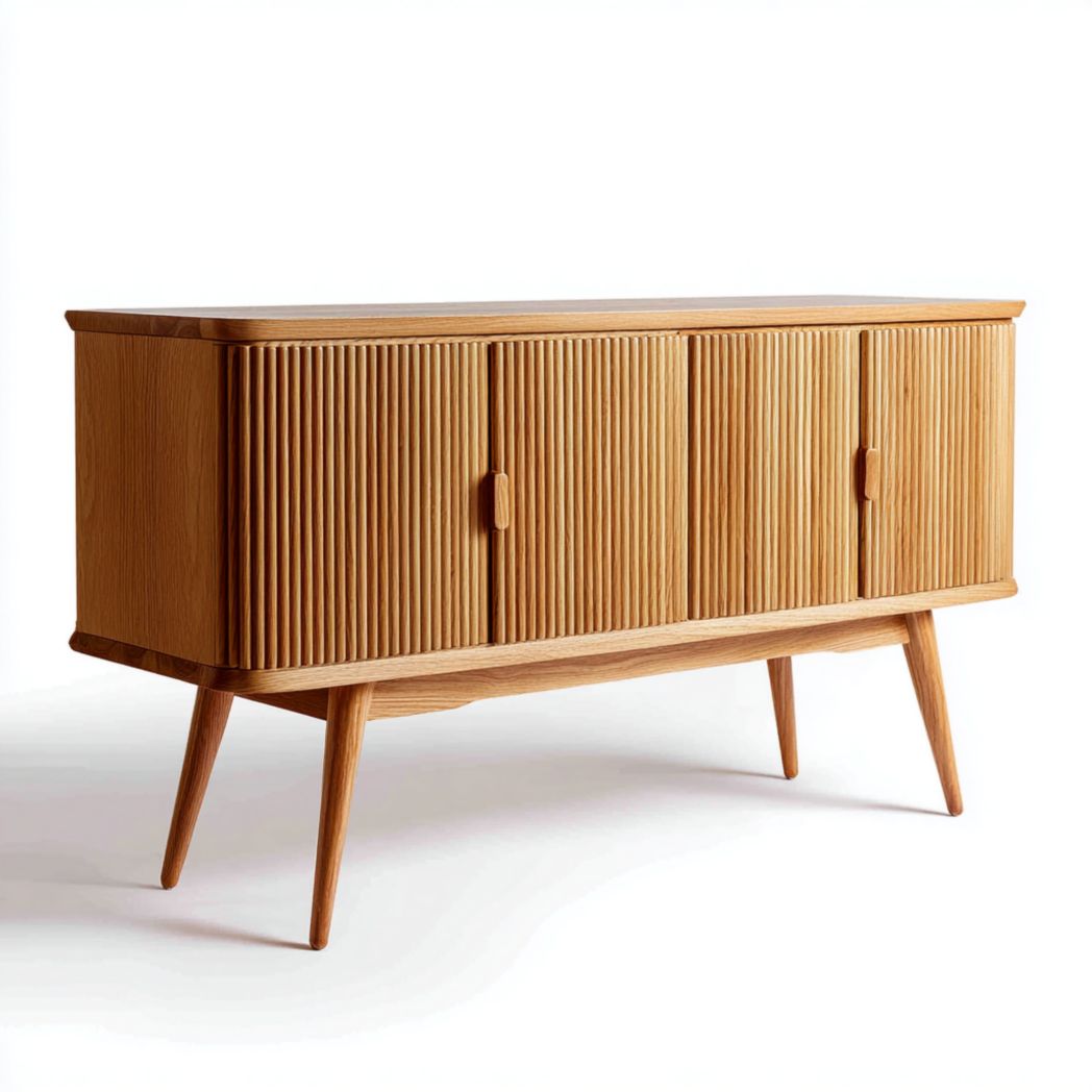 Stolik kawowy z drzwiami, korpus z drewna dębowego z frezowanym frontem-Tampa Furniture