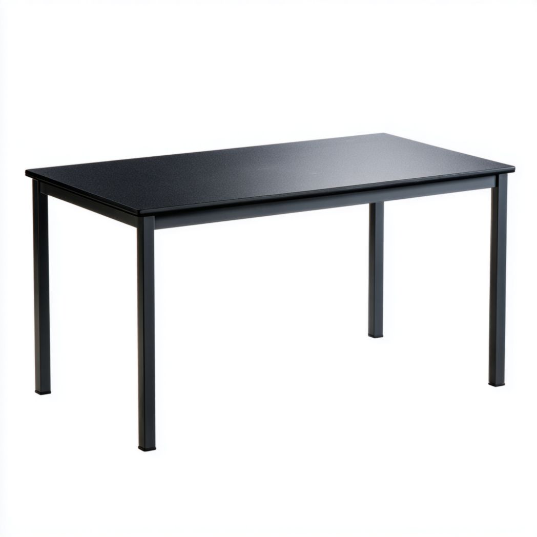 Stół prostokątny czarny, stal i szkło hartowane-Connell Furniture