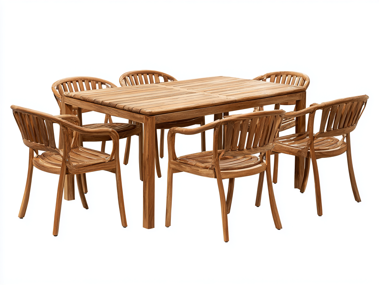 Garten Essgarnituren Holz 180x90x75 cm - Naturholz - modernes Design für Garten und Terrasse-Cozymybay