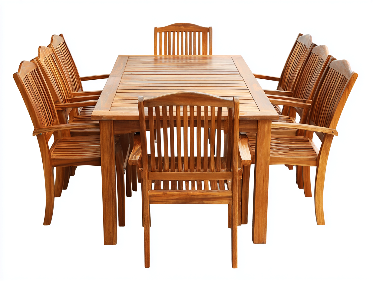 Garten Essgarnituren Holz 220x100x75 cm - Naturholz - klassisches Design für Garten und Terrasse-Cozymybay