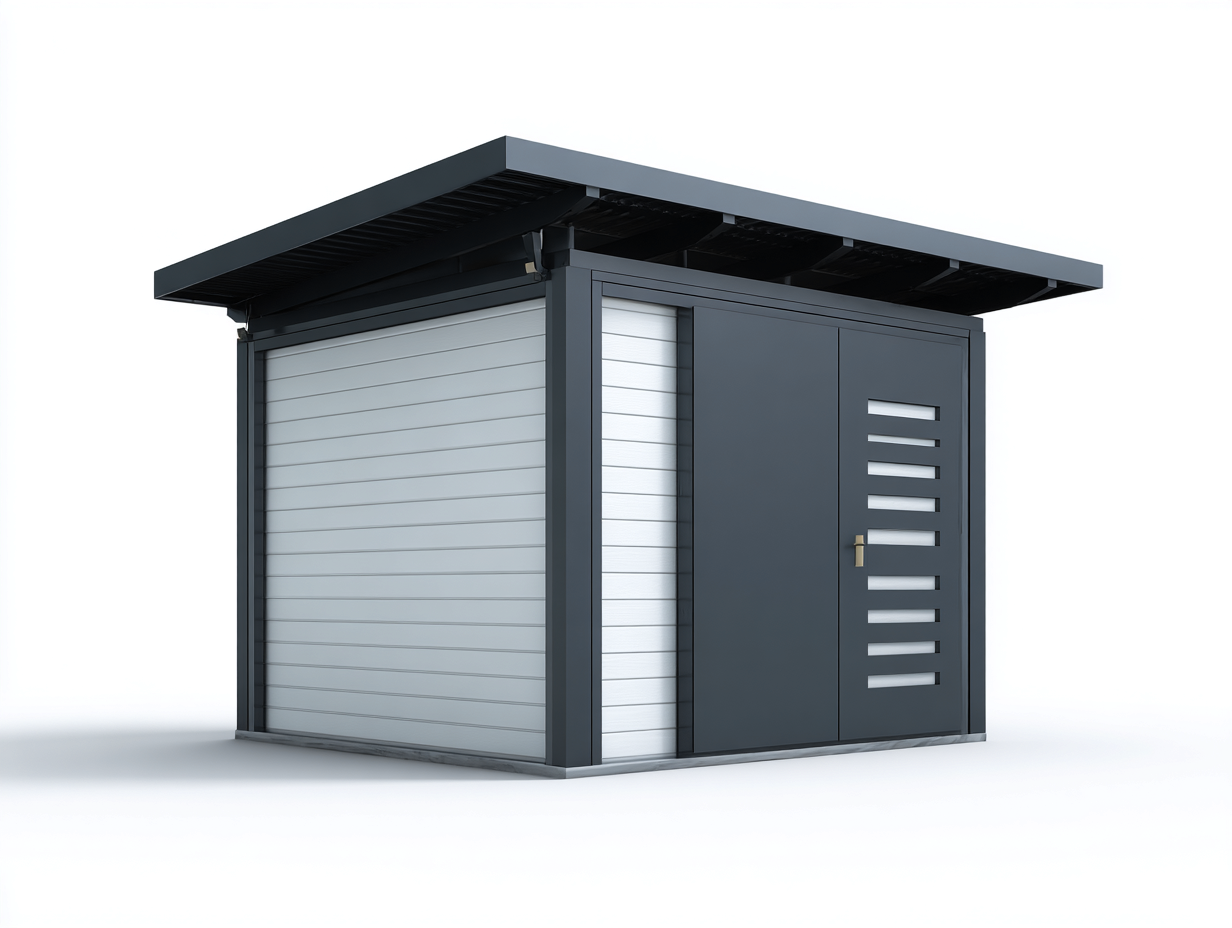 Gartenhäuser Metall 250x220x210 cm - Grau - modernes Gartenhaus geeignet für Garten und Terrasse-Cozymybay