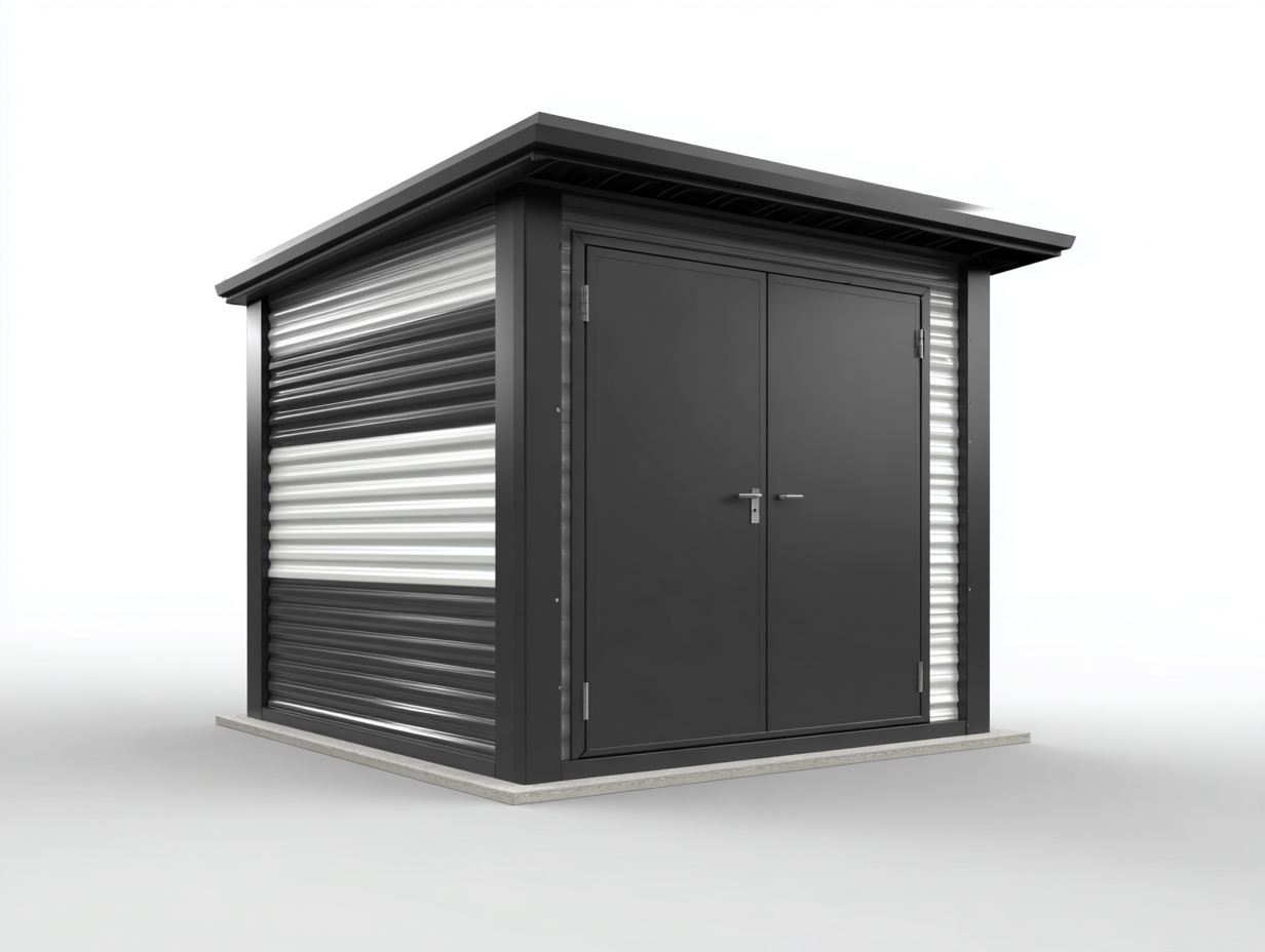 Gartenhäuser Metall 260x230x215 cm - Grau - modernes Gartenhaus geeignet für Garten und Terrasse-Cozymybay