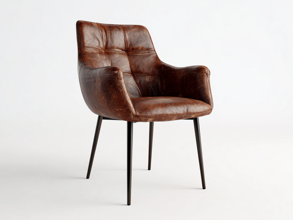 Esszimmerstuhl Kunstleder Braun Metallbeine 58x62x86 cm Modernes Design Geeignet fuer Esszimmer-Cozymybay