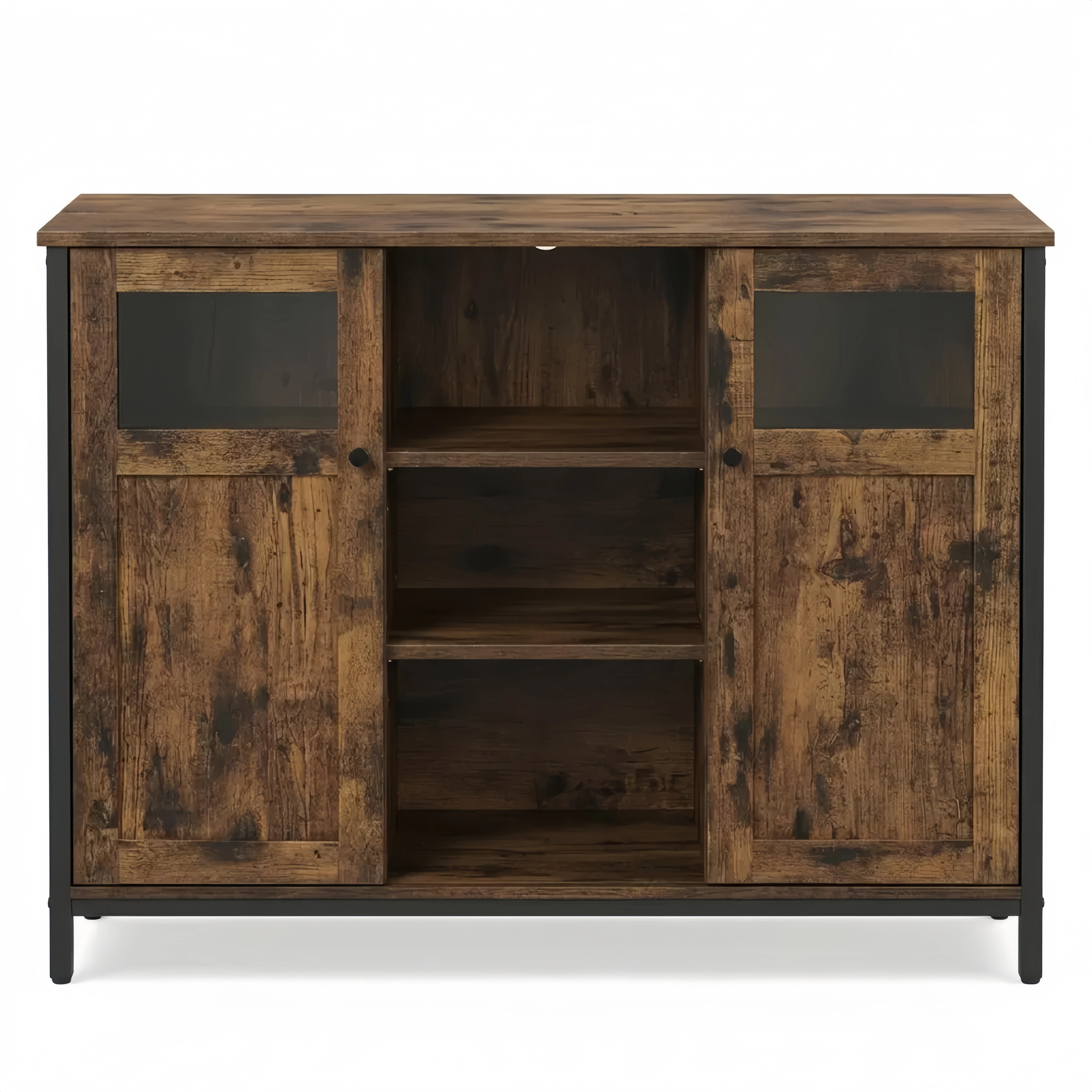 Industrieller Sideboard mit Glastüren für Wohnzimmer