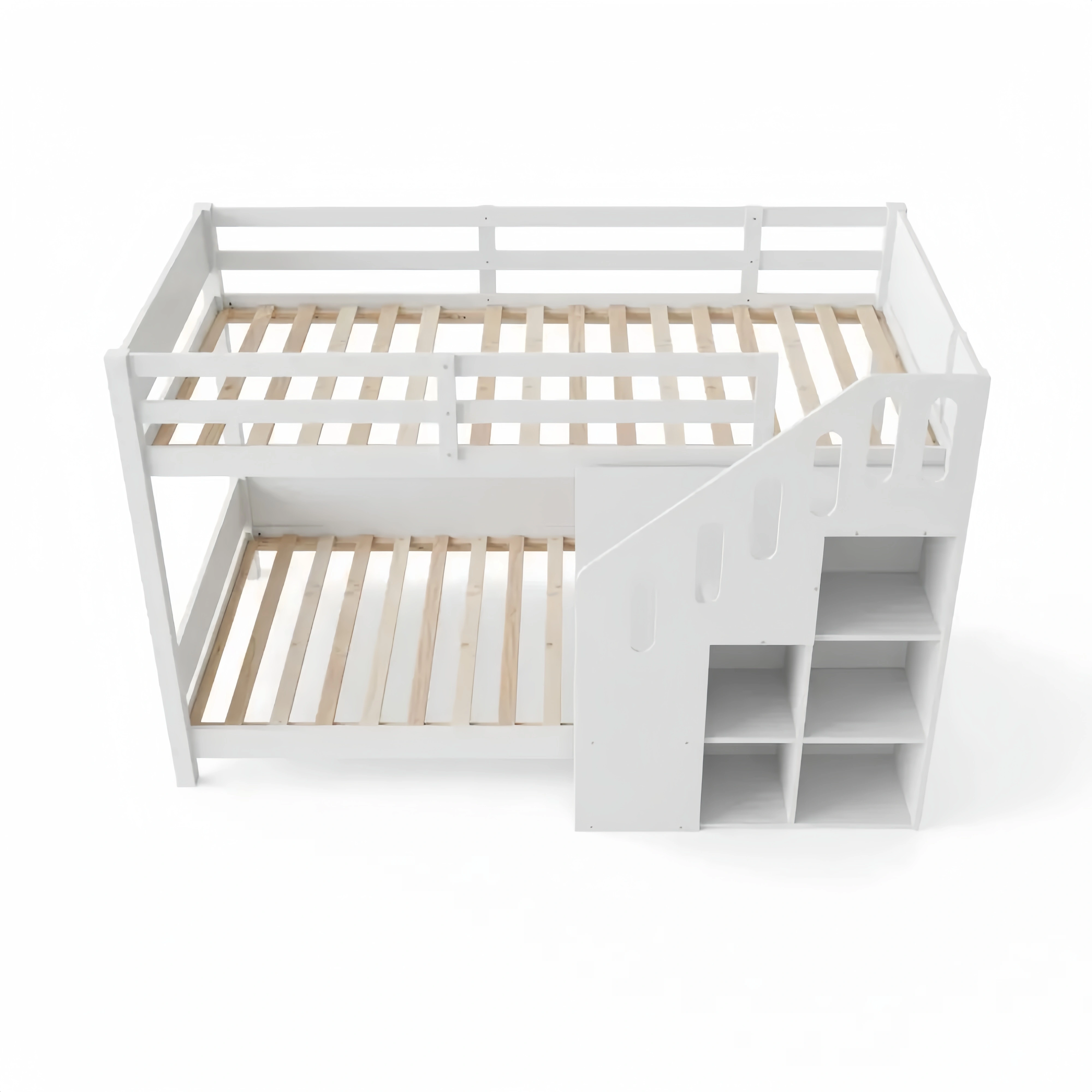 Raumsparendes Etagenbett mit Treppe und Stauraum, 90x200 cm, für Kinderzimmer