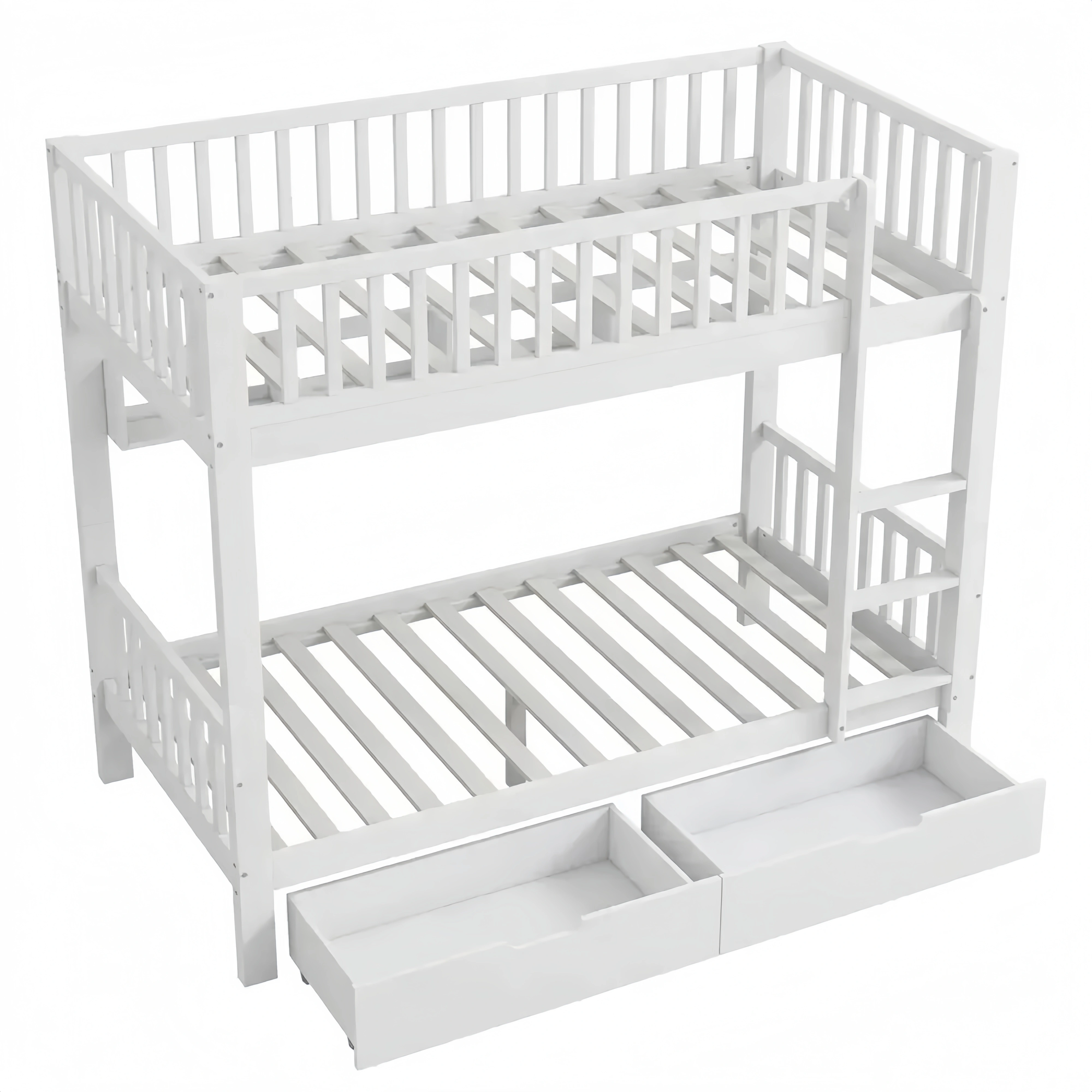 Raumsparendes Etagenbett mit Stauraum und Sicherheitszaun