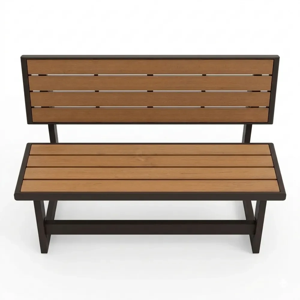 Verstellbare Gartenbank, Tischfunktion, wetterfestes Polyethylen, UV-beständig, 141x78,5x88,5 cm