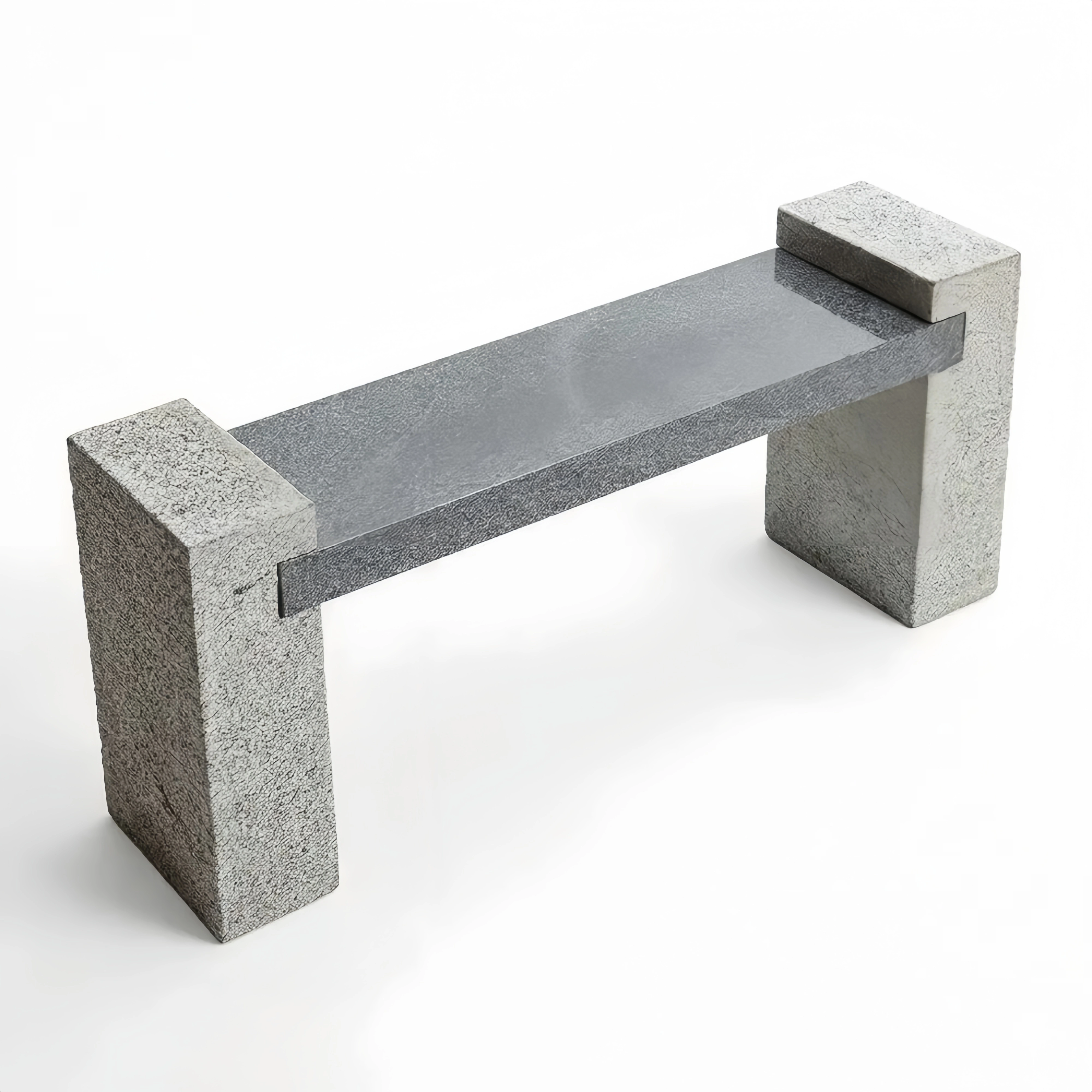 Zweier-Gartenbank aus Granit in Hell- und Dunkelgrau