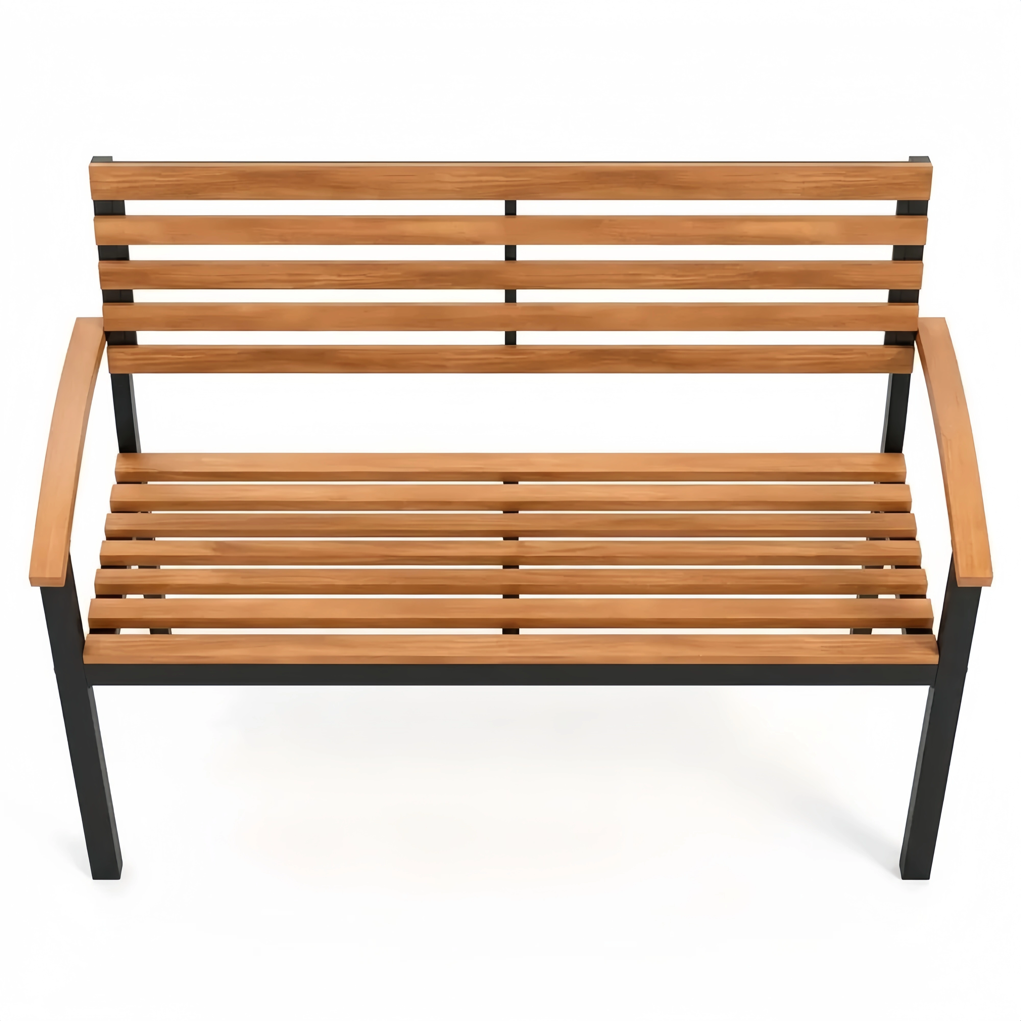 Wetterfeste Holz-Gartenbank mit Armlehnen, 2-Sitzer