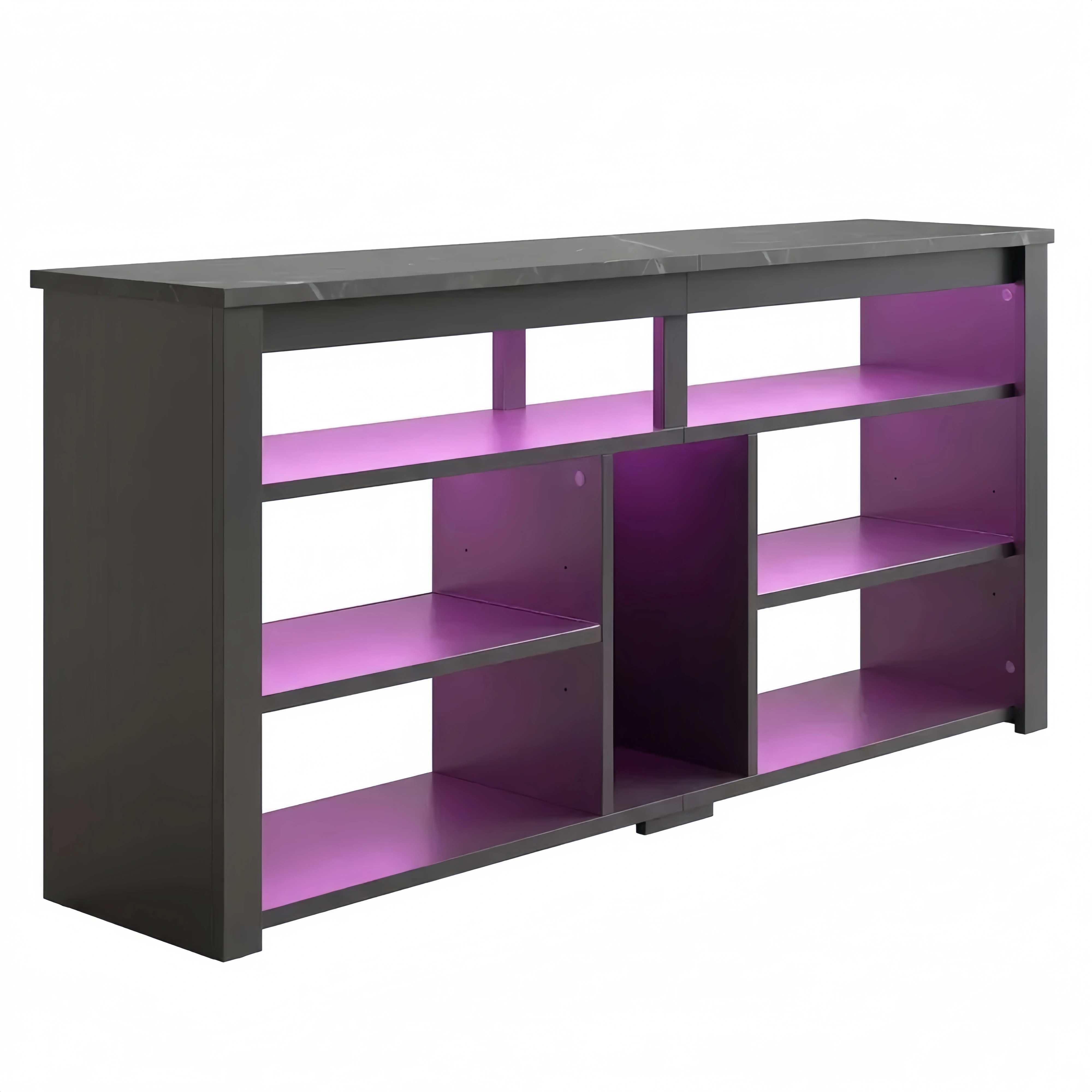 Moderner TV-Schrank mit LED-Beleuchtung und verstellbarem Fach, geeignet für 65-Zoll-Fernseher