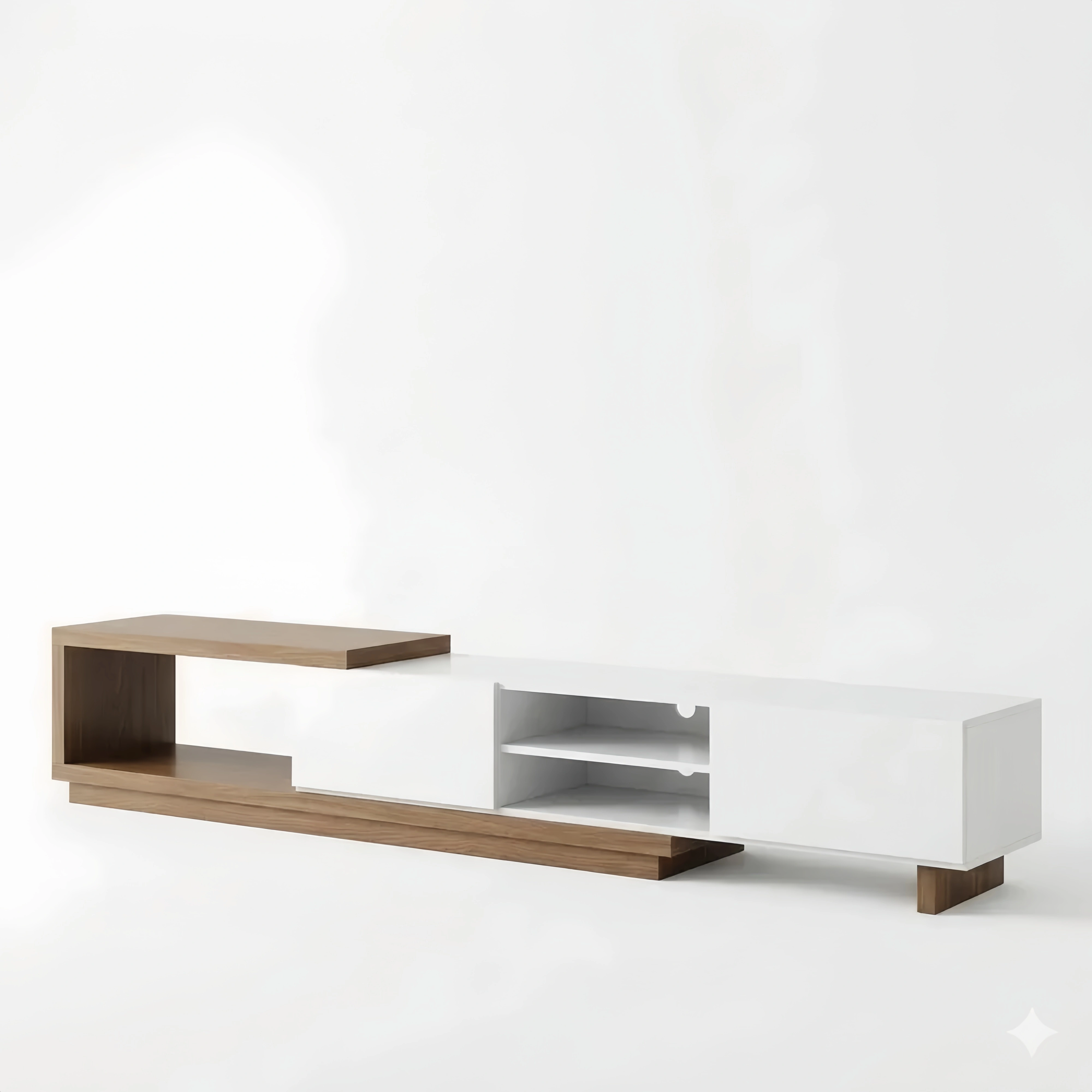 Flexibler Fernsehtisch mit Stauraum für Wohnzimmer