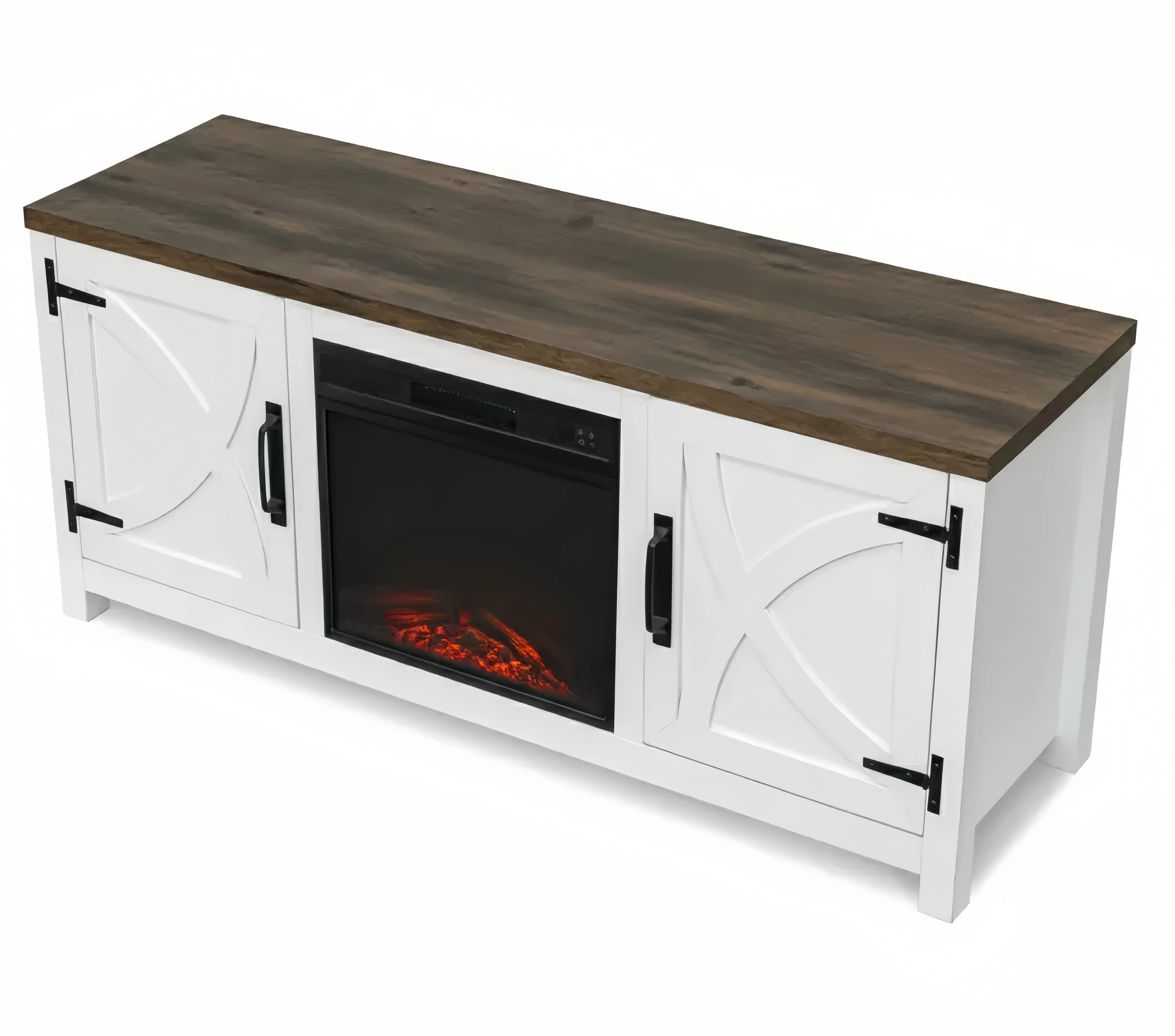 Moderner TV Schrank mit Kamin und LED-Effekten