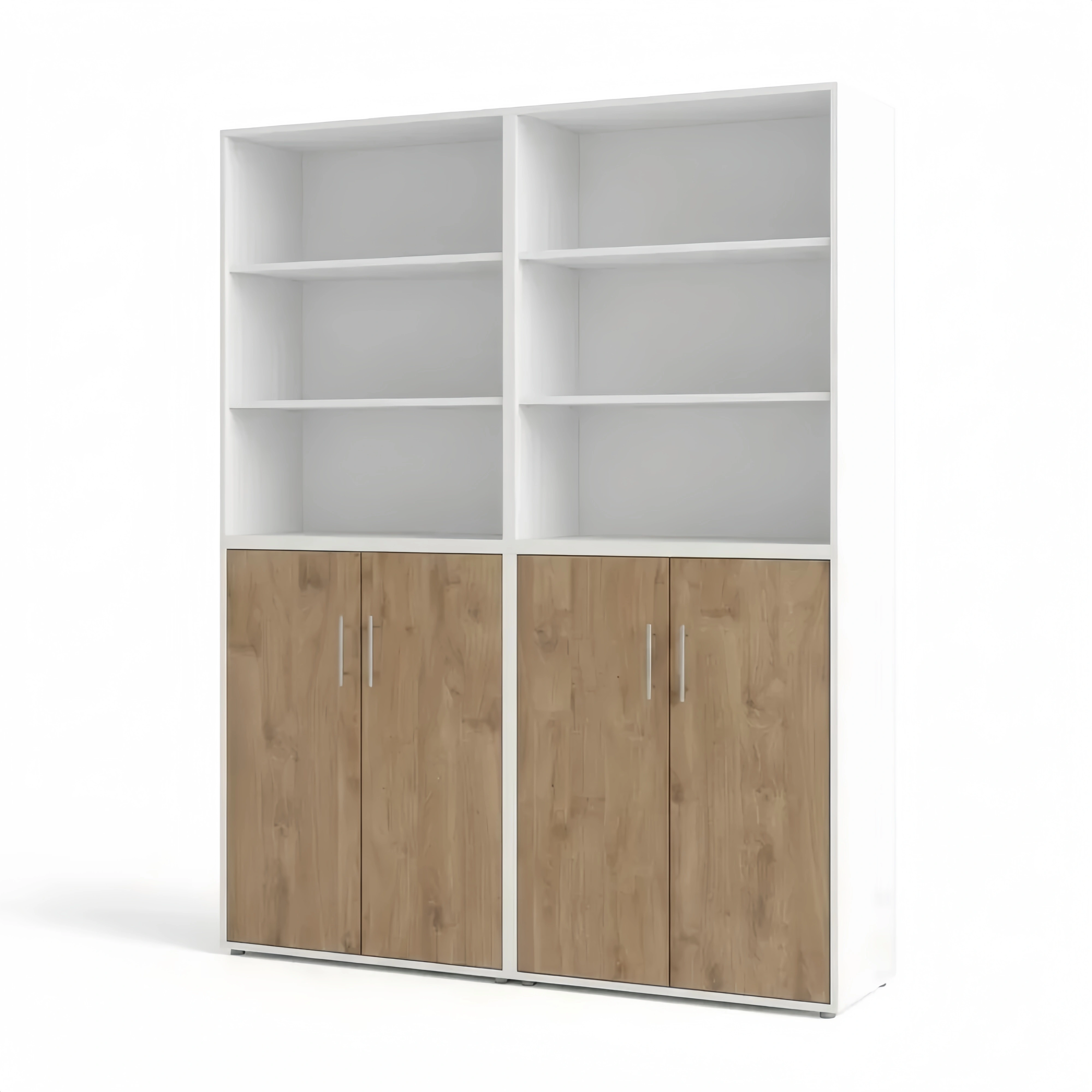 Moderne Schrankwand für das Büro mit abschließbaren Fächern