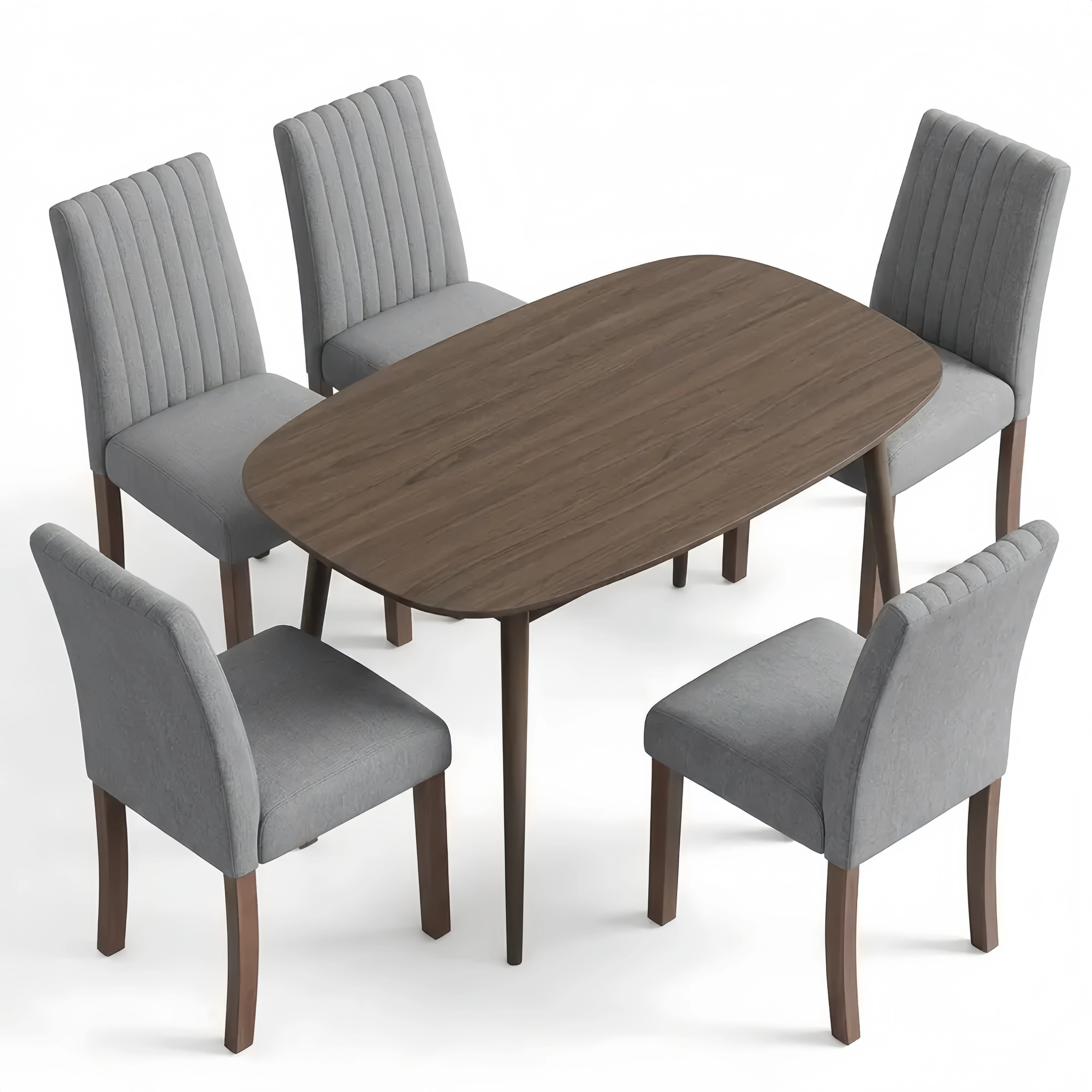 Gepolsterte Esszimmerstühle mit Rückenlehne, 2er Set, Dunkelgrau