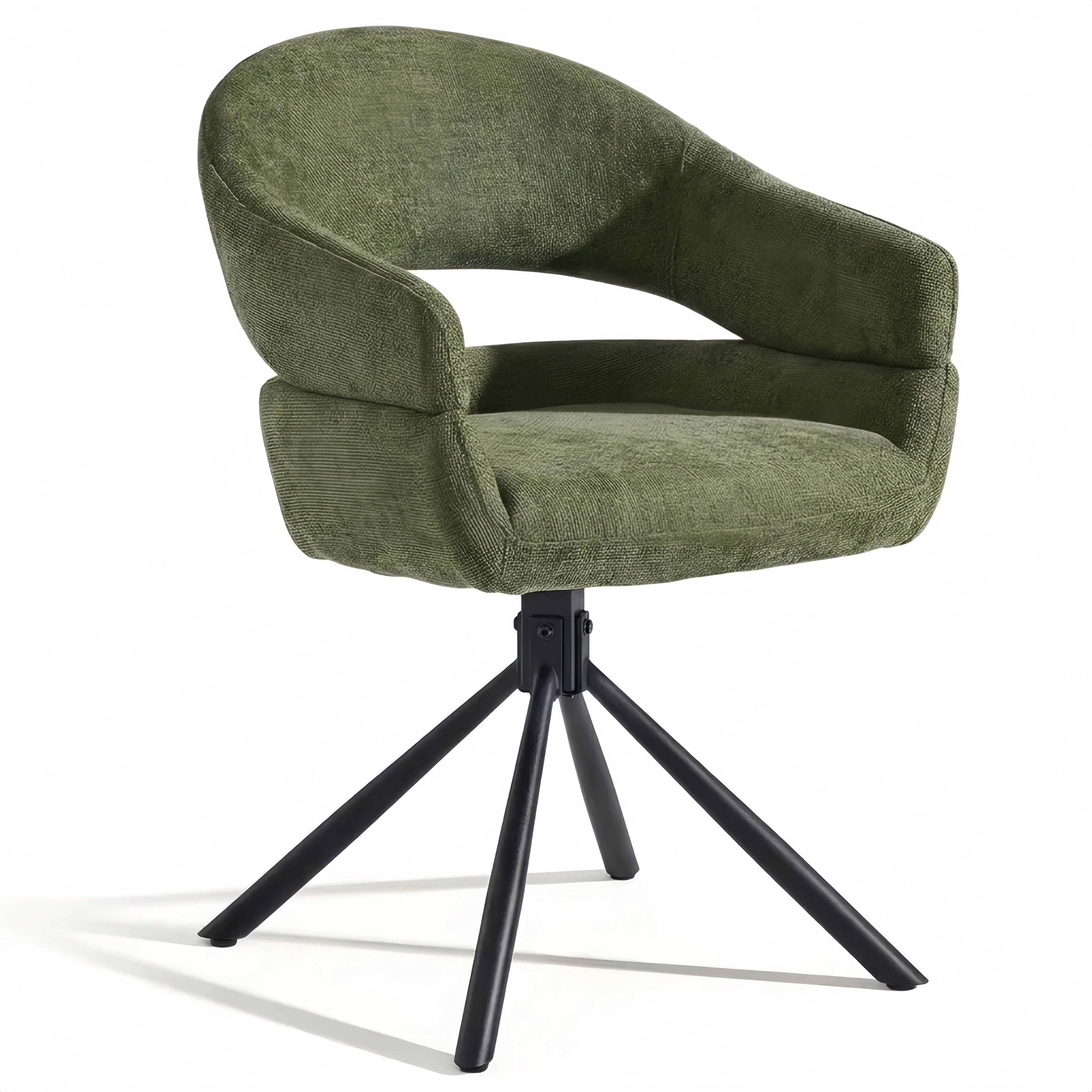 Drehbarer Esszimmerstuhl mit Armlehne und Stoffrückenlehne