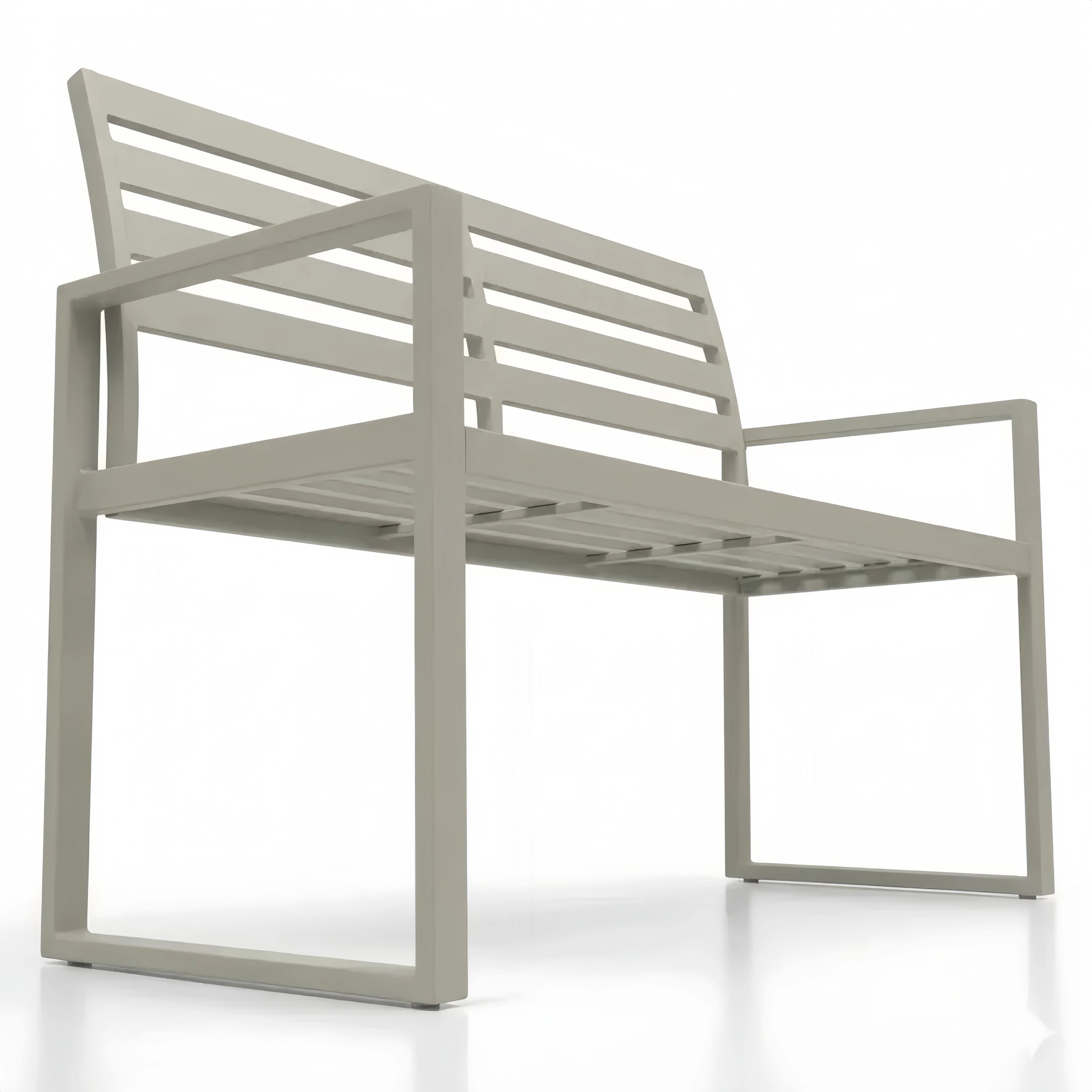 Robuste 2-Sitzer Gartenbank aus Aluminium, wetterfest und rostfrei, in Weiß