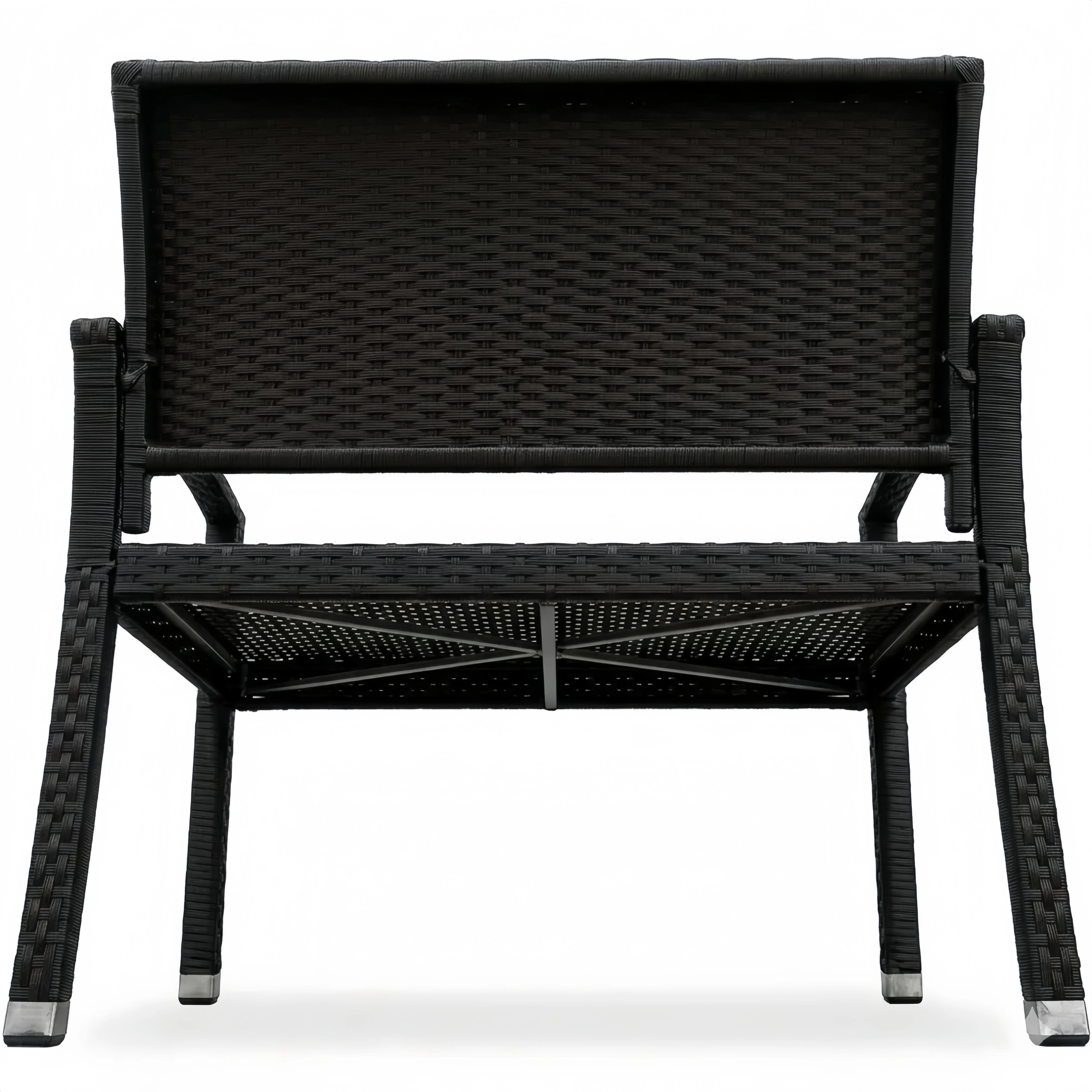 Wetterfeste Gartenbank aus Kunststoff mit Rückenlehne, 320kg Tragkraft, 122x58cm, ergonomisches Design, schwarz