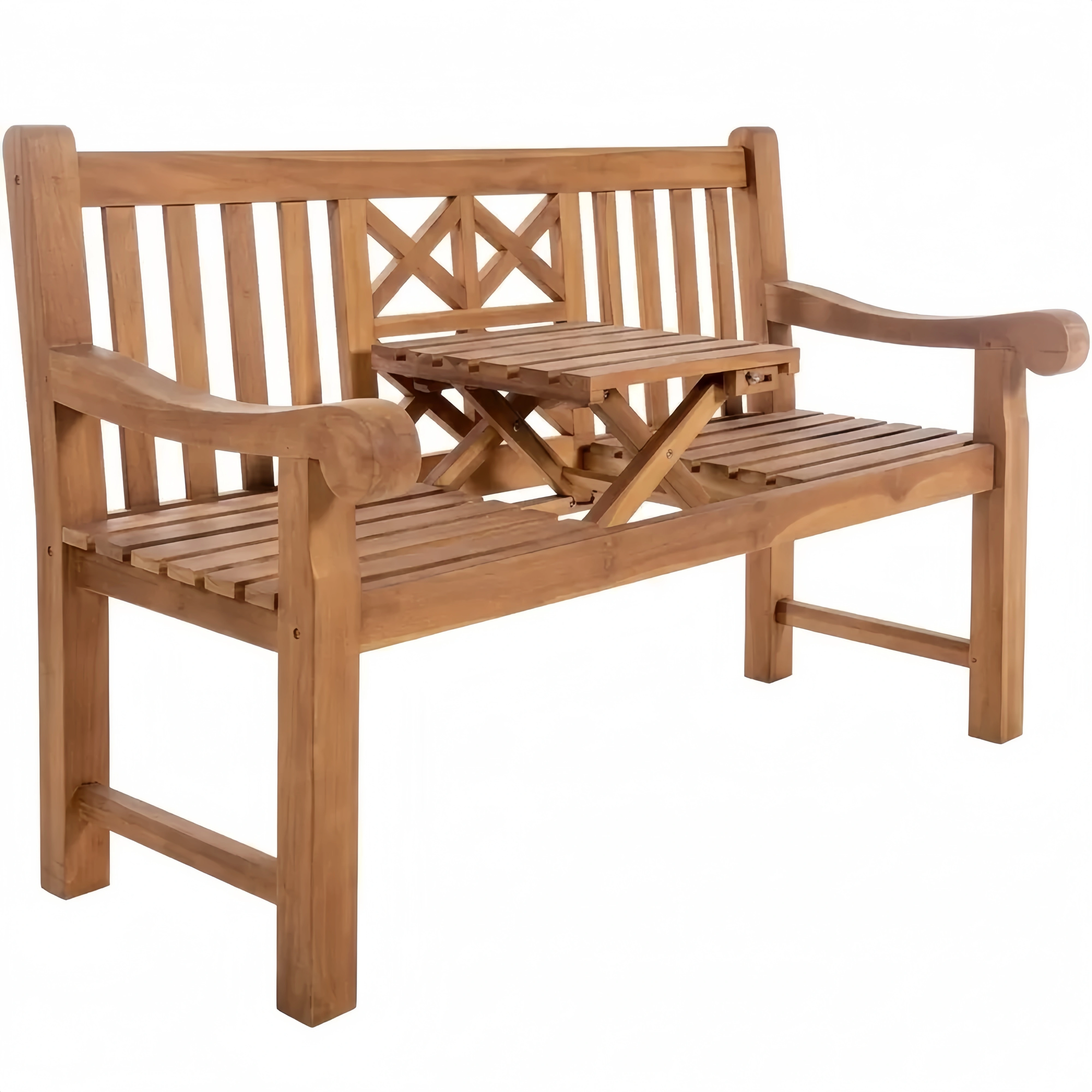 Wetterfeste Gartenbank mit Klapptisch, 150 cm