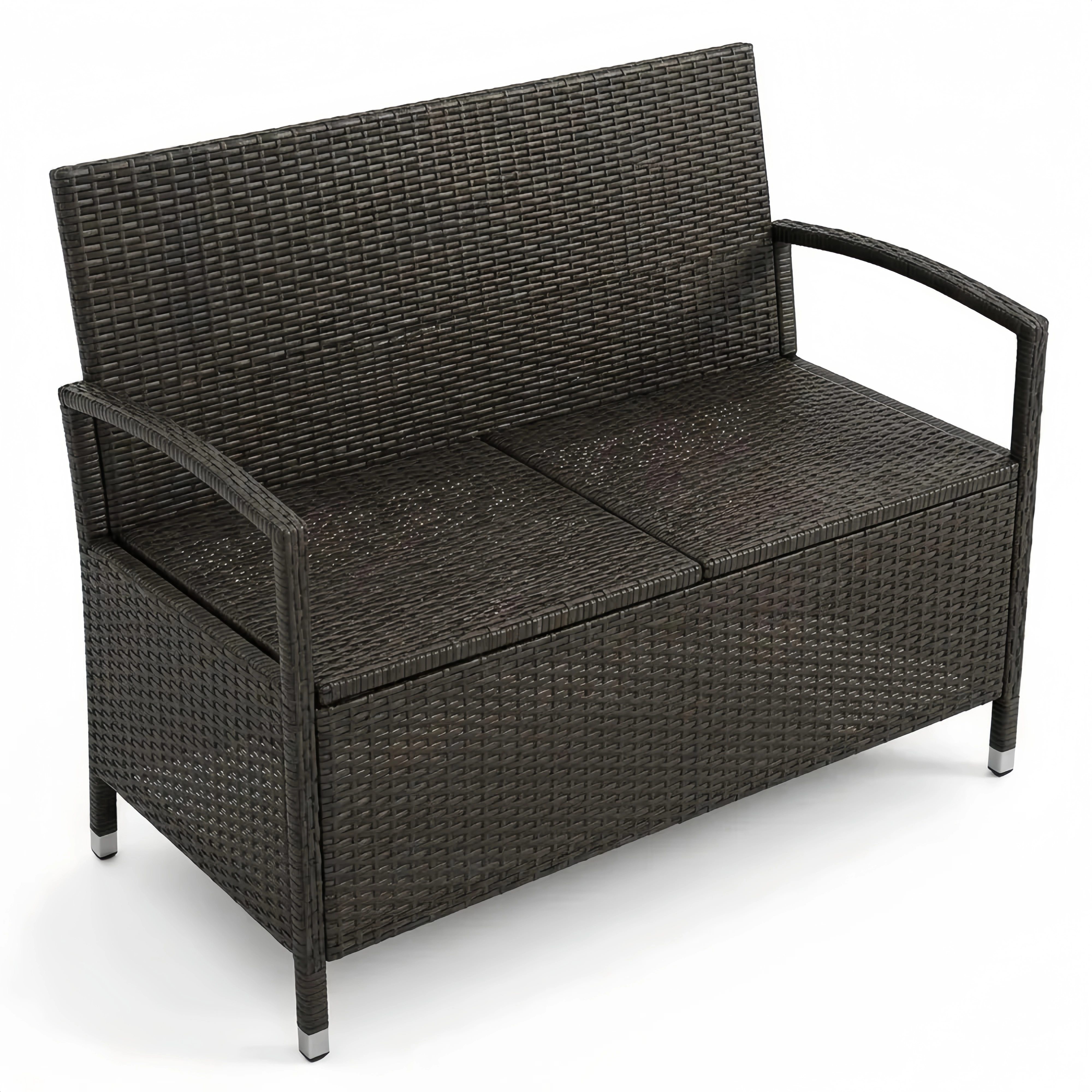 Vielseitige Gartenbank mit Stauraum und Kissen