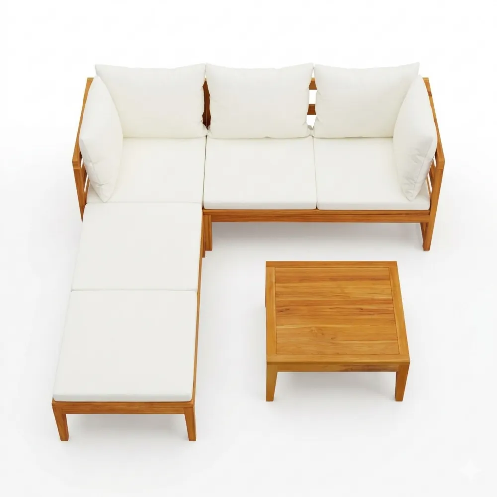 Garten-Lounge-Set aus Holz mit Kissen